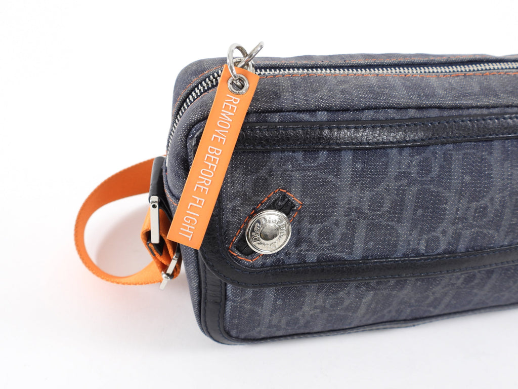 Dior Vintage Early 2000’s Galliano Denim Trotteur Flight Bag