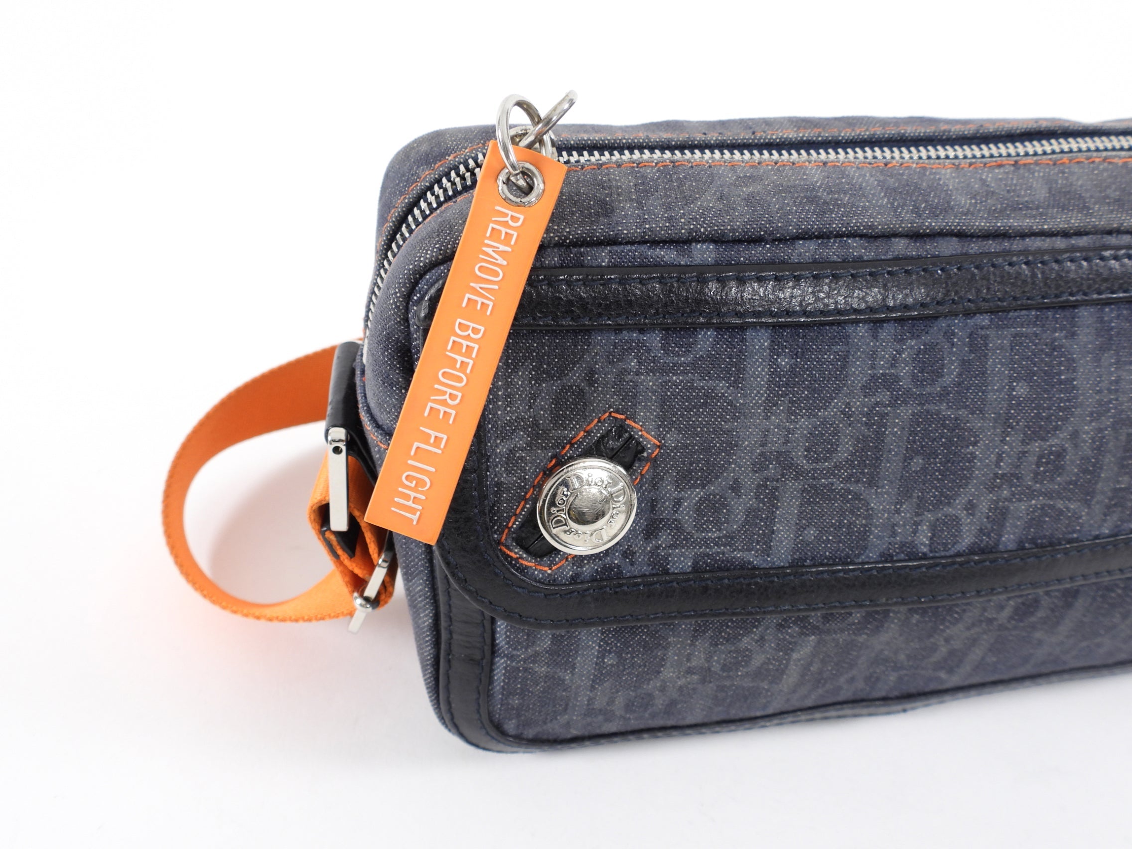 Dior Vintage Early 2000’s Galliano Denim Trotteur Flight Bag
