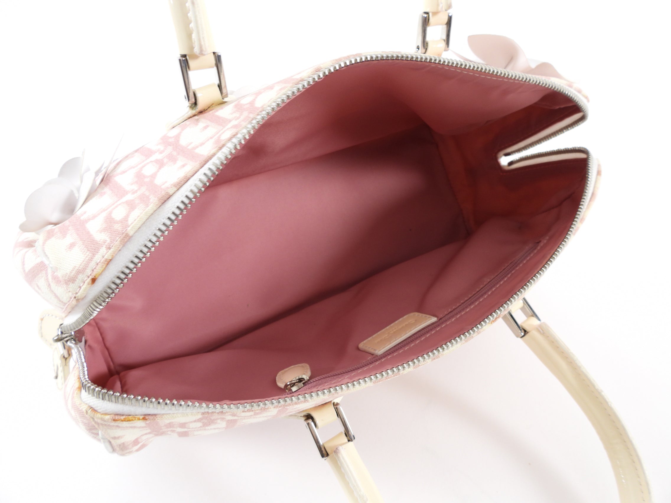 Dior Vintage Pink Oblique Girly Flower Boston Bag