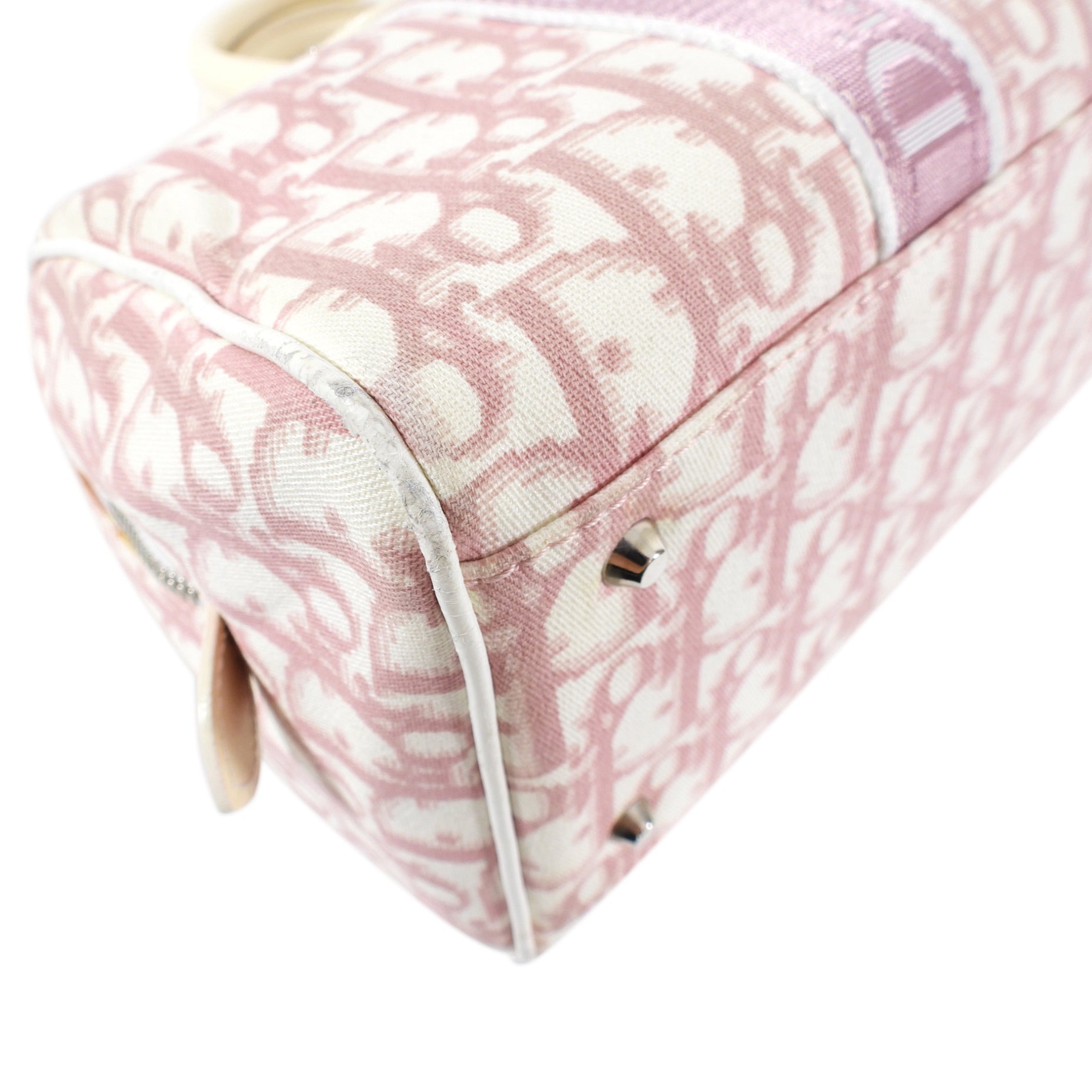 Dior Vintage Pink Oblique Girly Flower Boston Bag