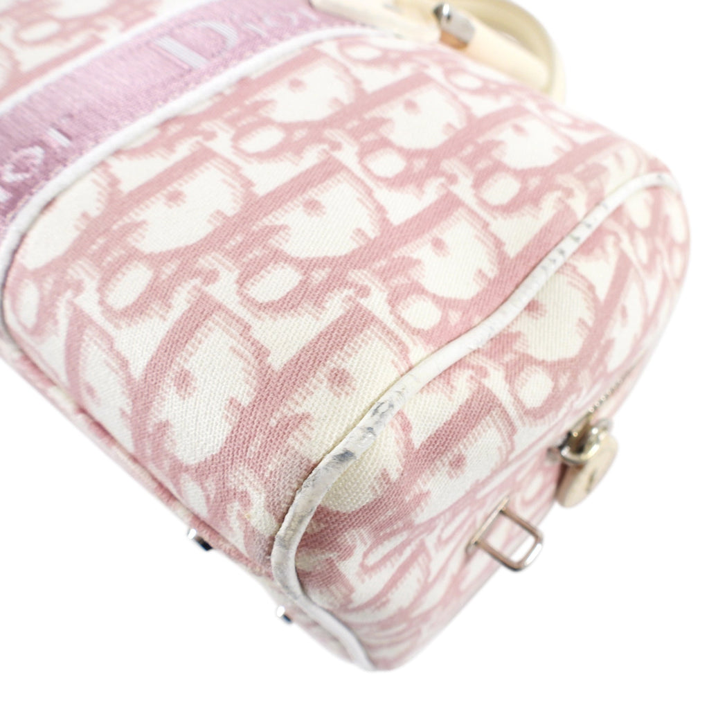 Dior Vintage Pink Oblique Girly Flower Boston Bag