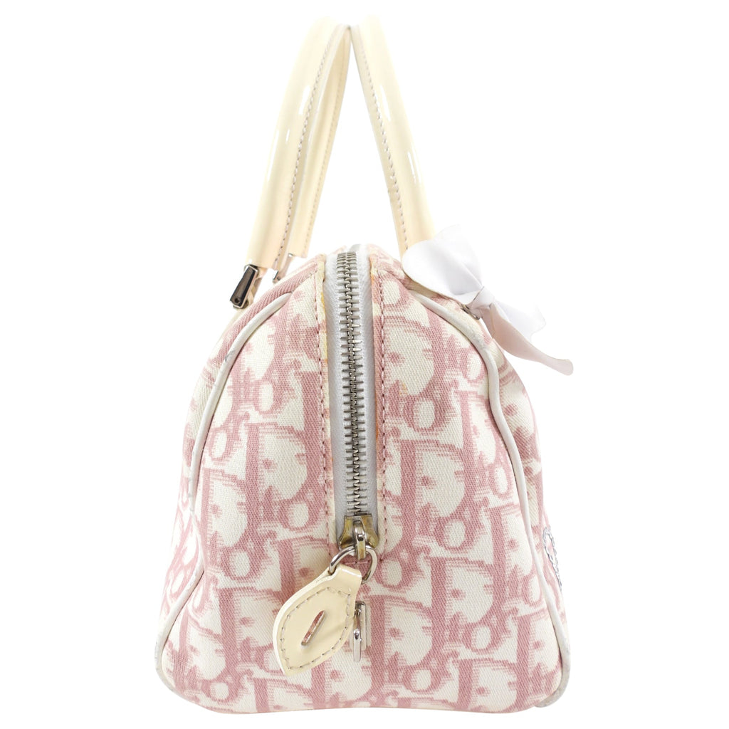 Dior Vintage Pink Oblique Girly Flower Boston Bag