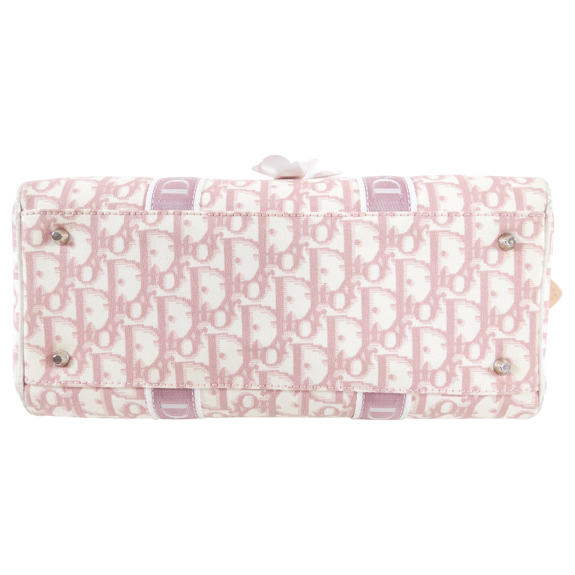 Dior Vintage Pink Oblique Girly Flower Boston Bag