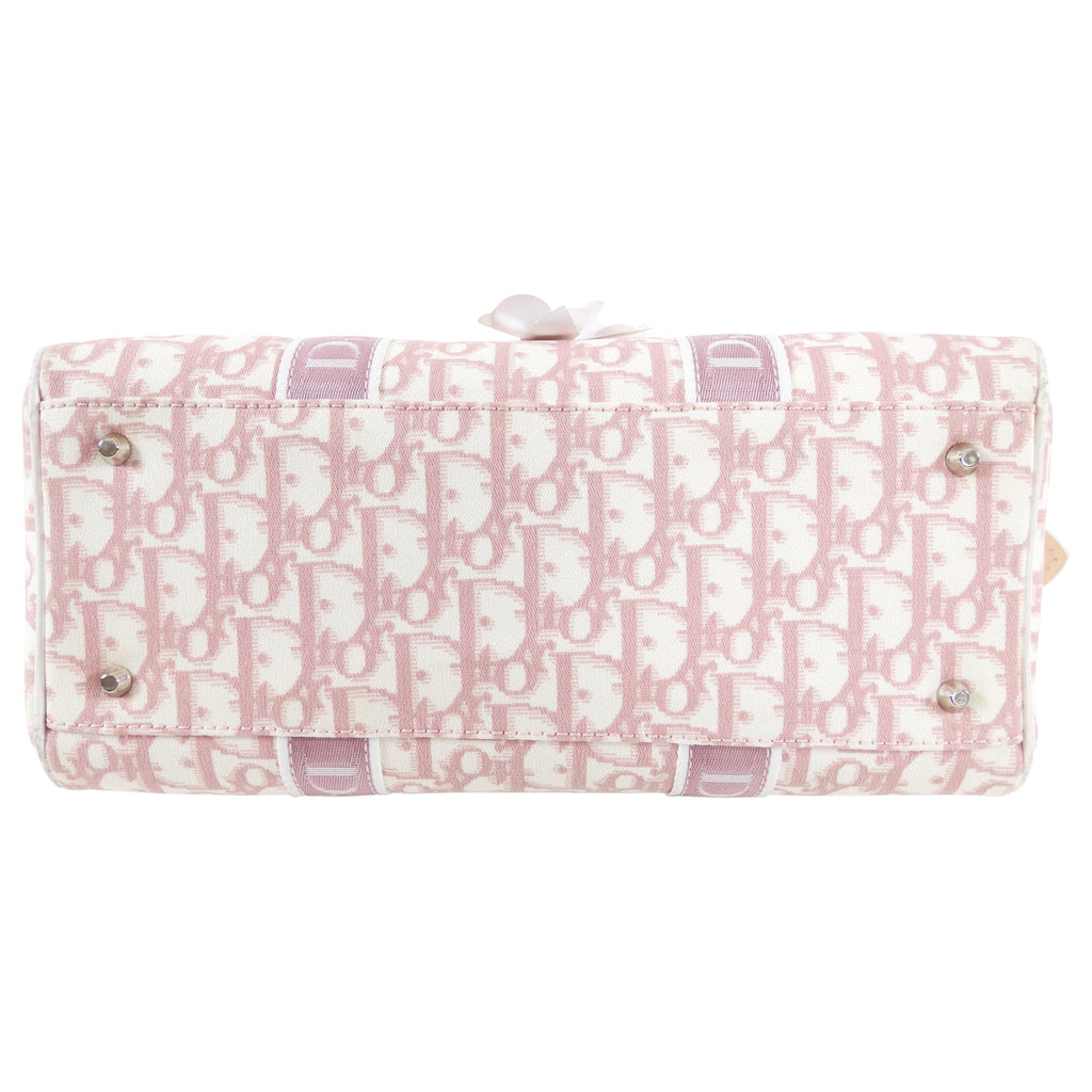 Dior Vintage Pink Oblique Girly Flower Boston Bag