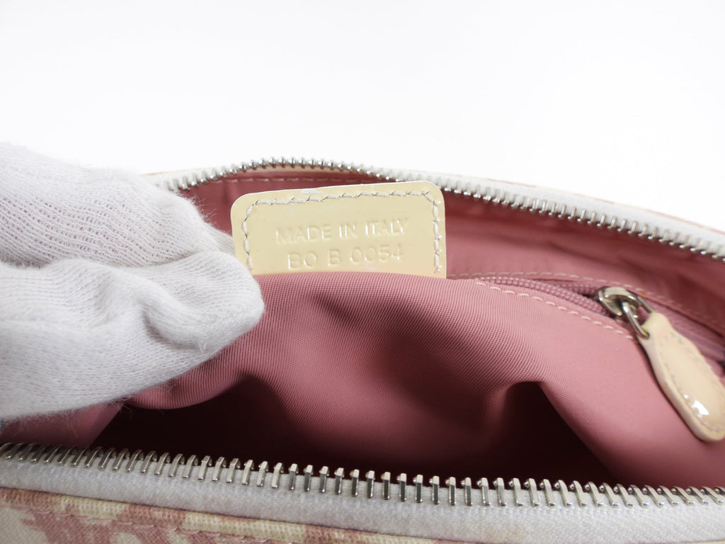 Dior Vintage Pink Oblique Girly Flower Boston Bag
