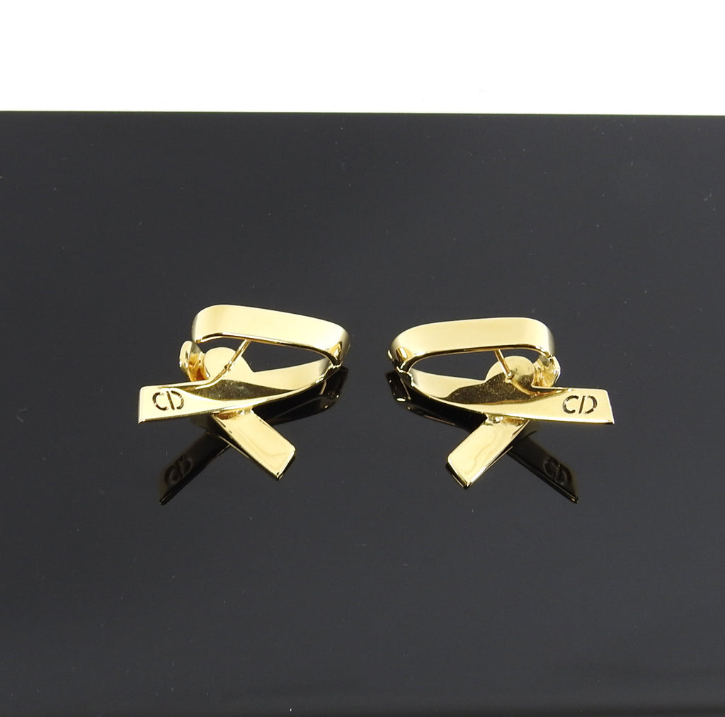 Dior Gold Wave Ribbon Rhianna Earrings
