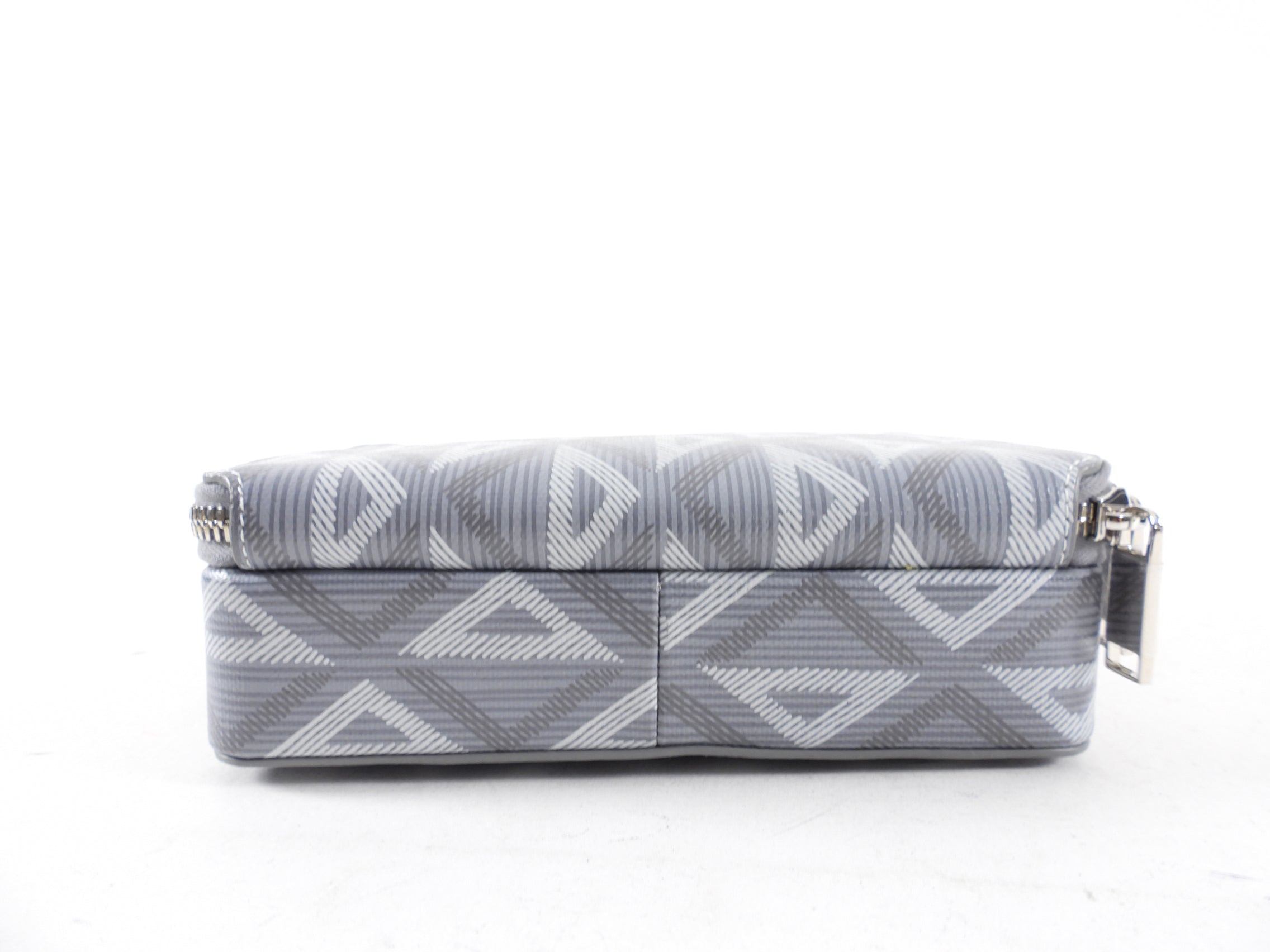Christian Dior Grey Diamond Zip Crossbody Pouch Bag