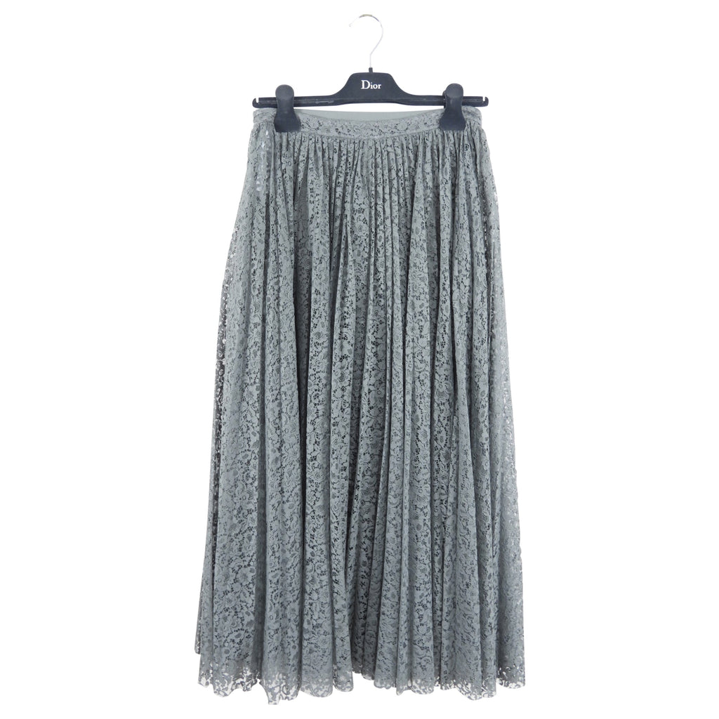 Christian Dior Grey Lace Long Full Skirt - 28" waist
