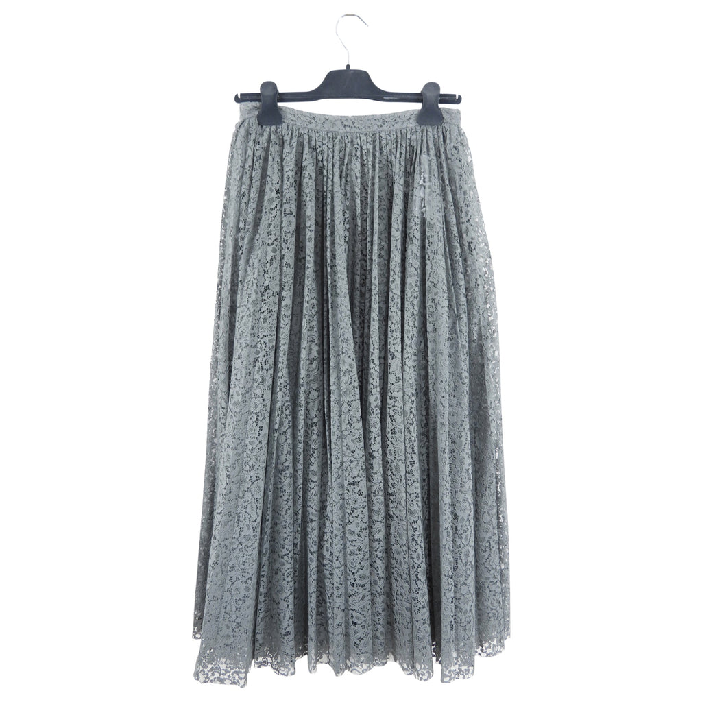 Christian Dior Grey Lace Long Full Skirt - 28" waist