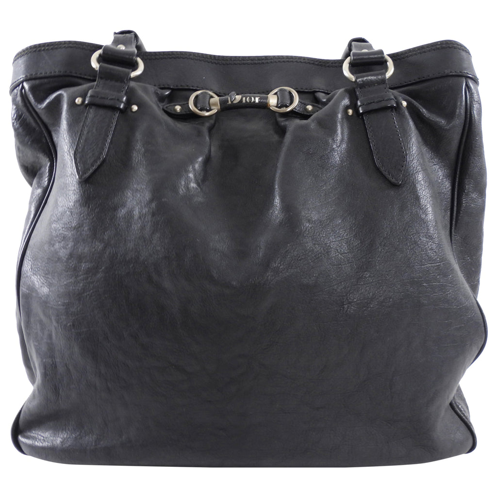 Christian Dior Vintage 2007 Black Leather My Dior Tote Bag