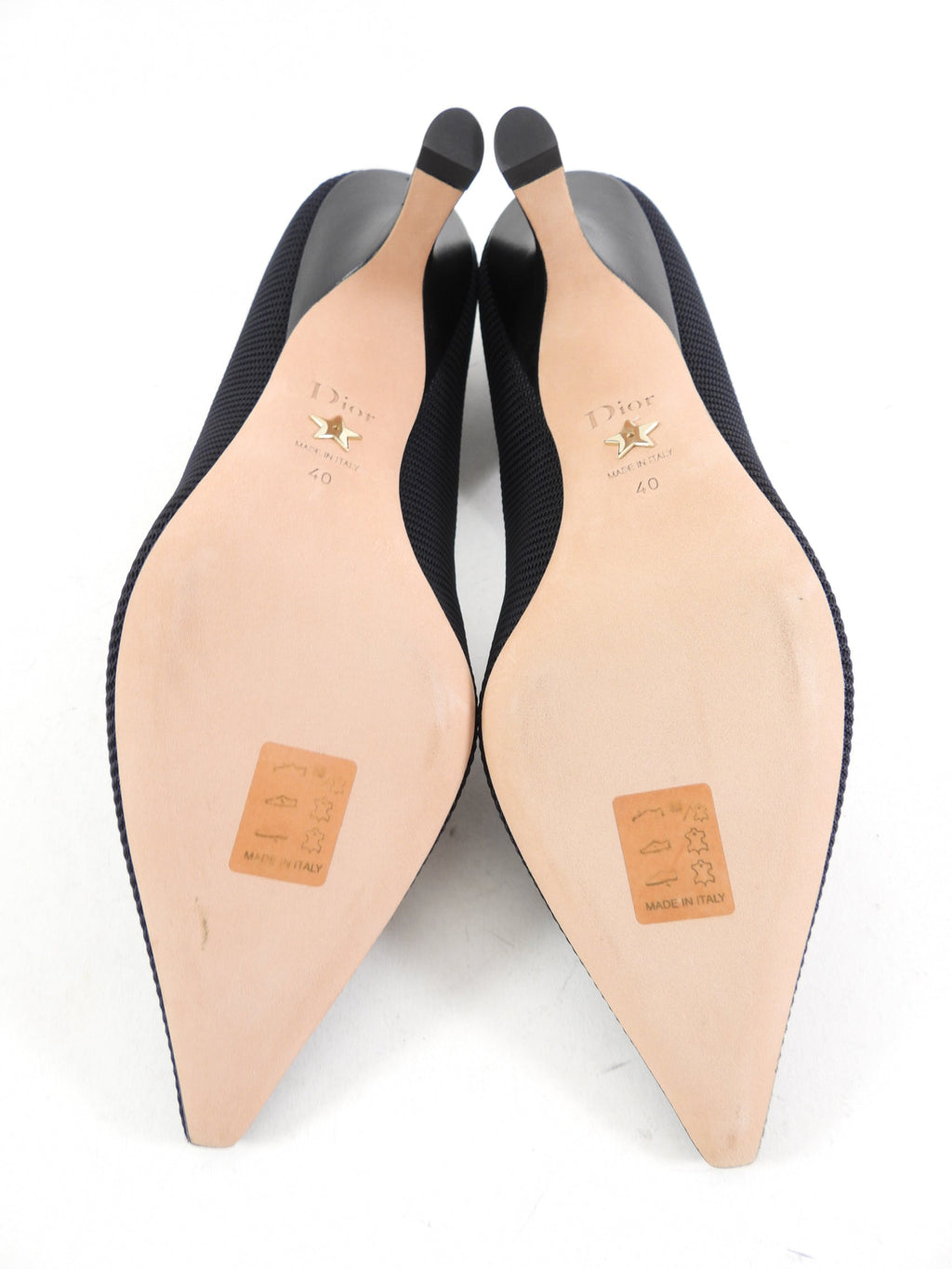 Dior J'Adior Fabric Curved Leather Heel Pumps - 40
