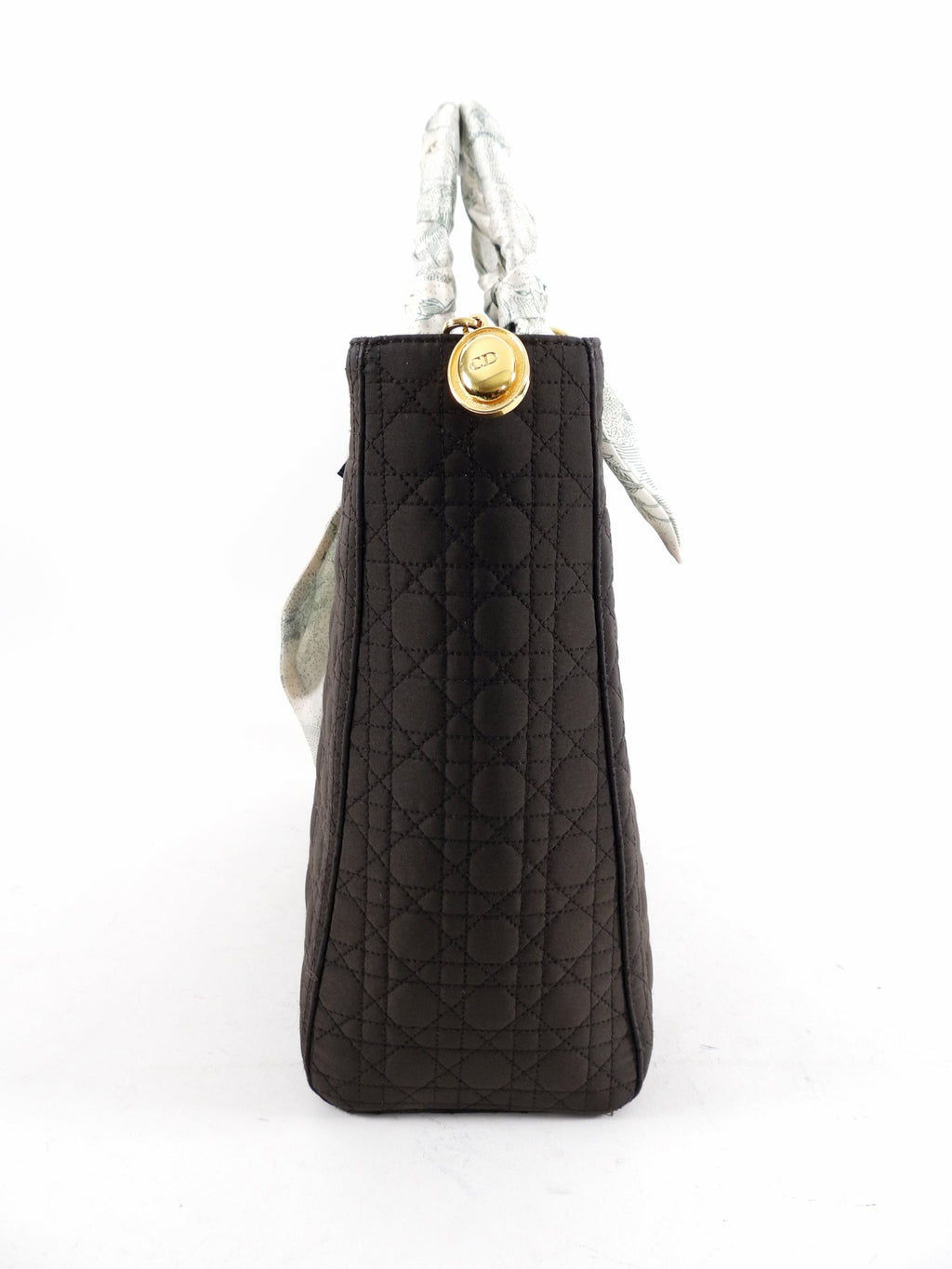 Christian Dior Vintage Lady Dior Brown Nylon Bag