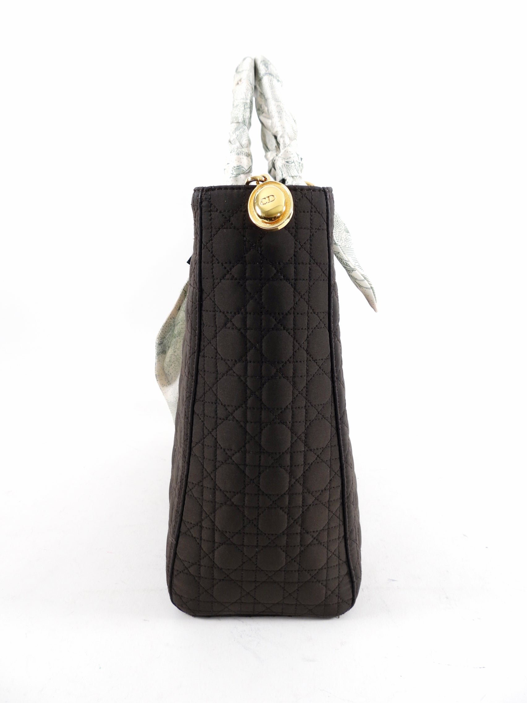 Christian Dior Vintage Lady Dior Brown Nylon Bag