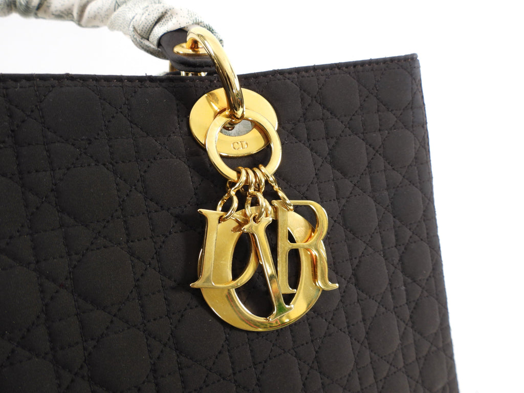Christian Dior Vintage Lady Dior Brown Nylon Bag