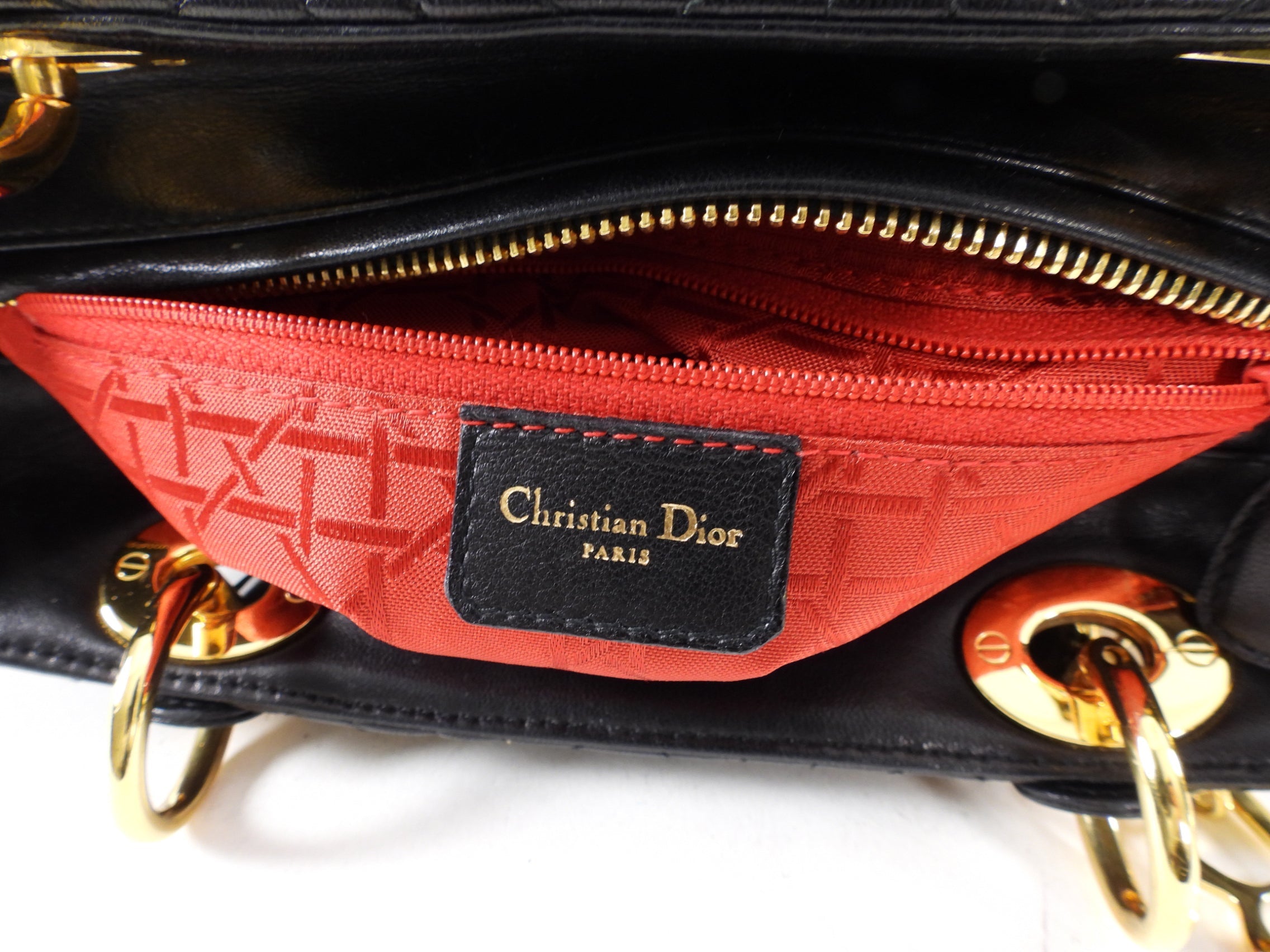 Dior Lady Dior Black Lambskin Cannage Bag