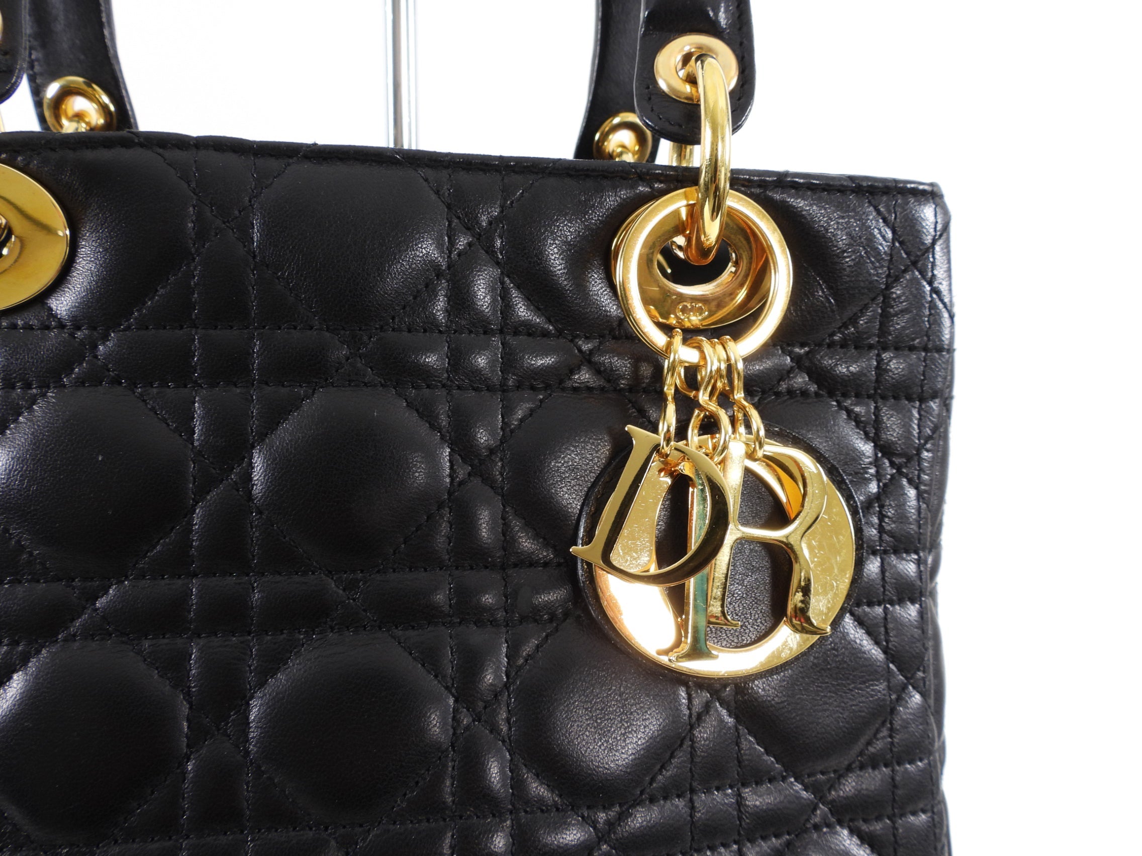 Dior Lady Dior Black Lambskin Cannage Bag