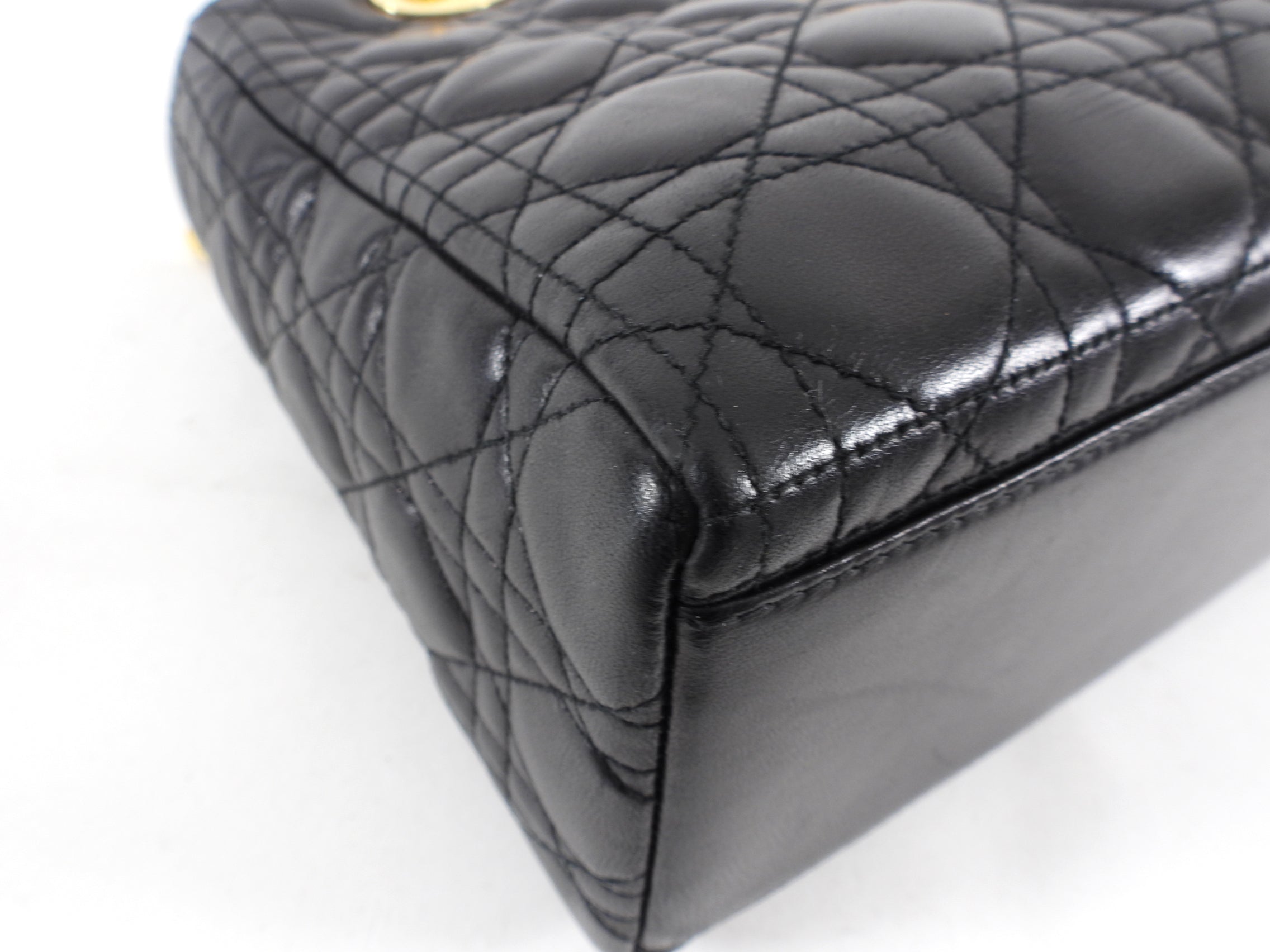Dior Lady Dior Black Lambskin Cannage Bag