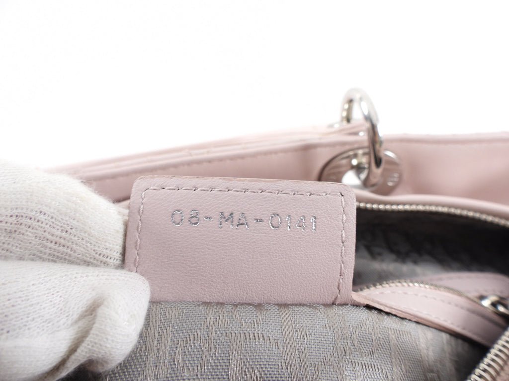 Dior Neutral Shell Pink Cannage Quilted Leather Large Lady Dior Bag