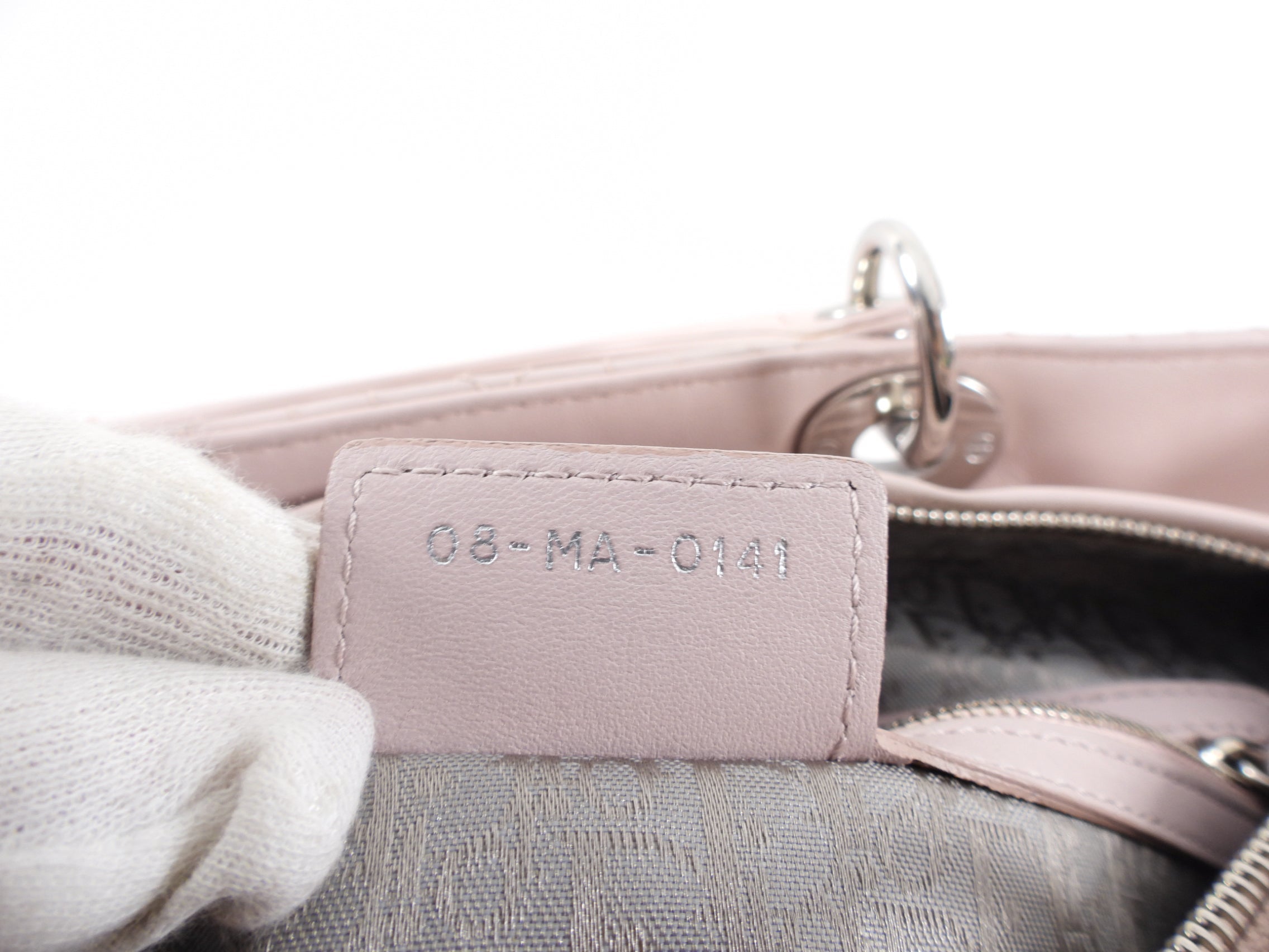 Dior Neutral Shell Pink Cannage Quilted Leather Large Lady Dior Bag