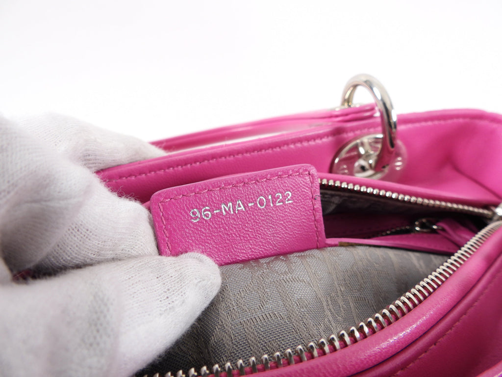 Dior Lady Dior Medium Cannage Lambskin Fuchsia Pink Bag
