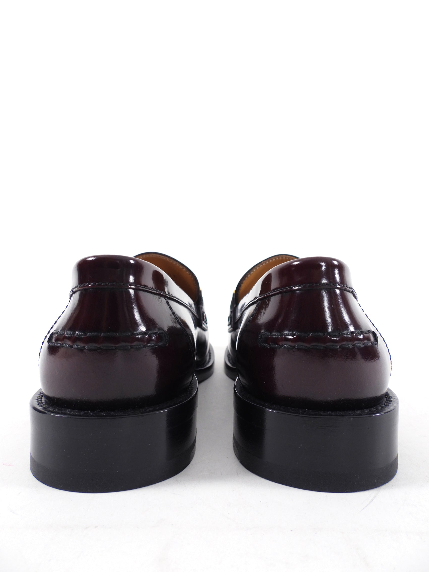 Dior Dark Mahogany Brown Monogram Logo Plaque Loafers - 39.5 / 9
