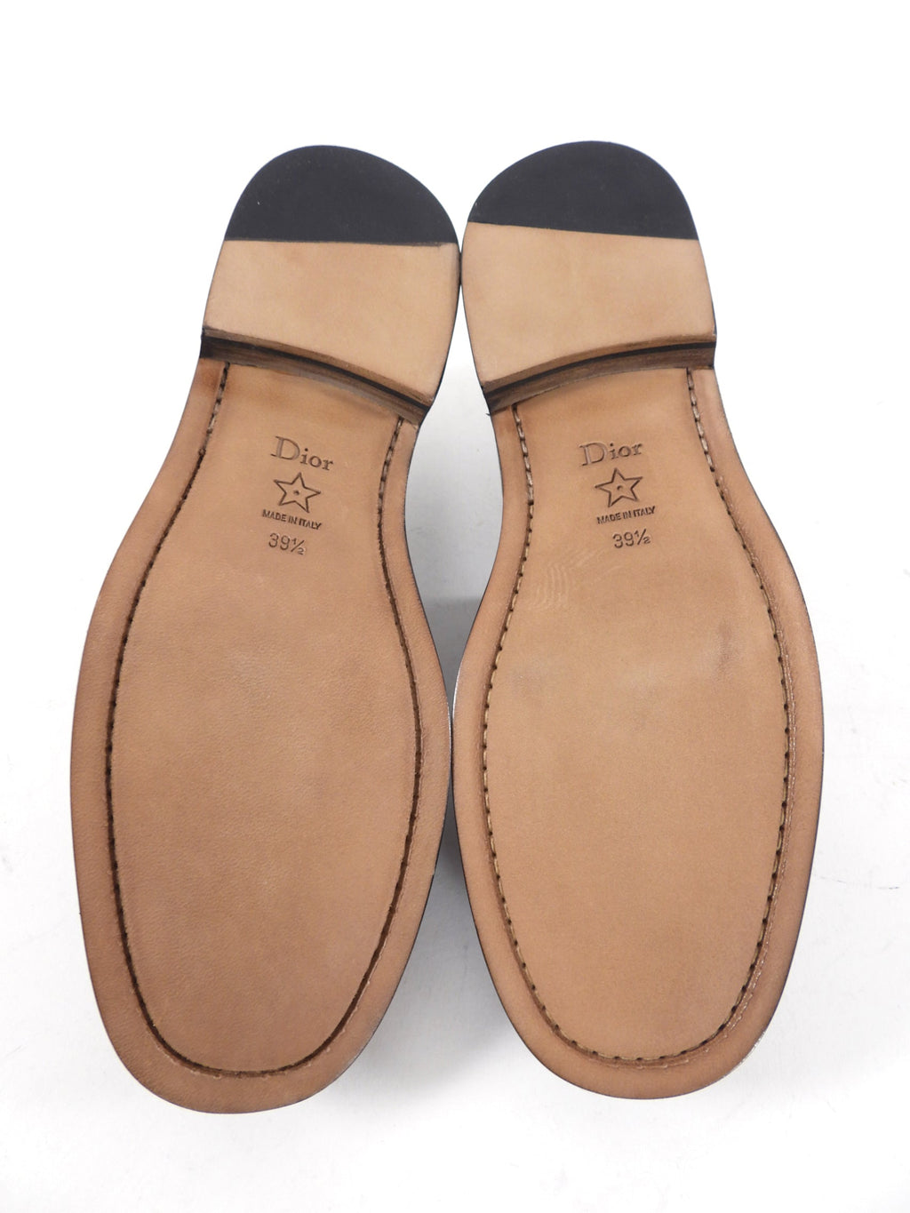 Dior Dark Mahogany Brown Monogram Logo Plaque Loafers - 39.5 / 9