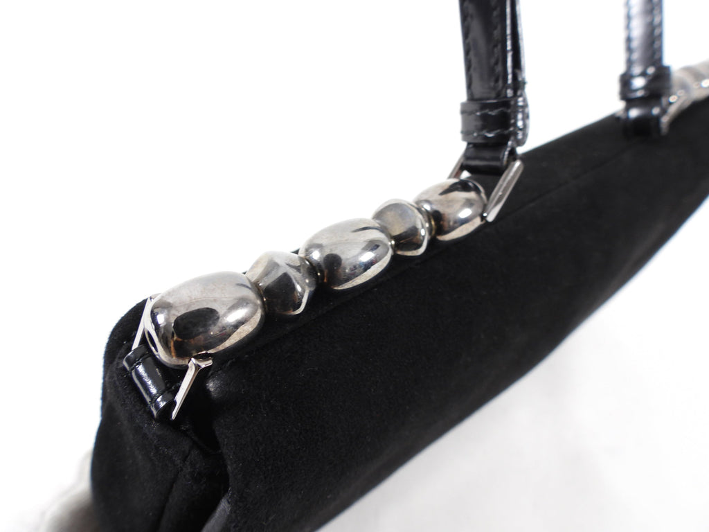 Dior John Galliano Vintage Early 2000's Malice Black Suede Bag