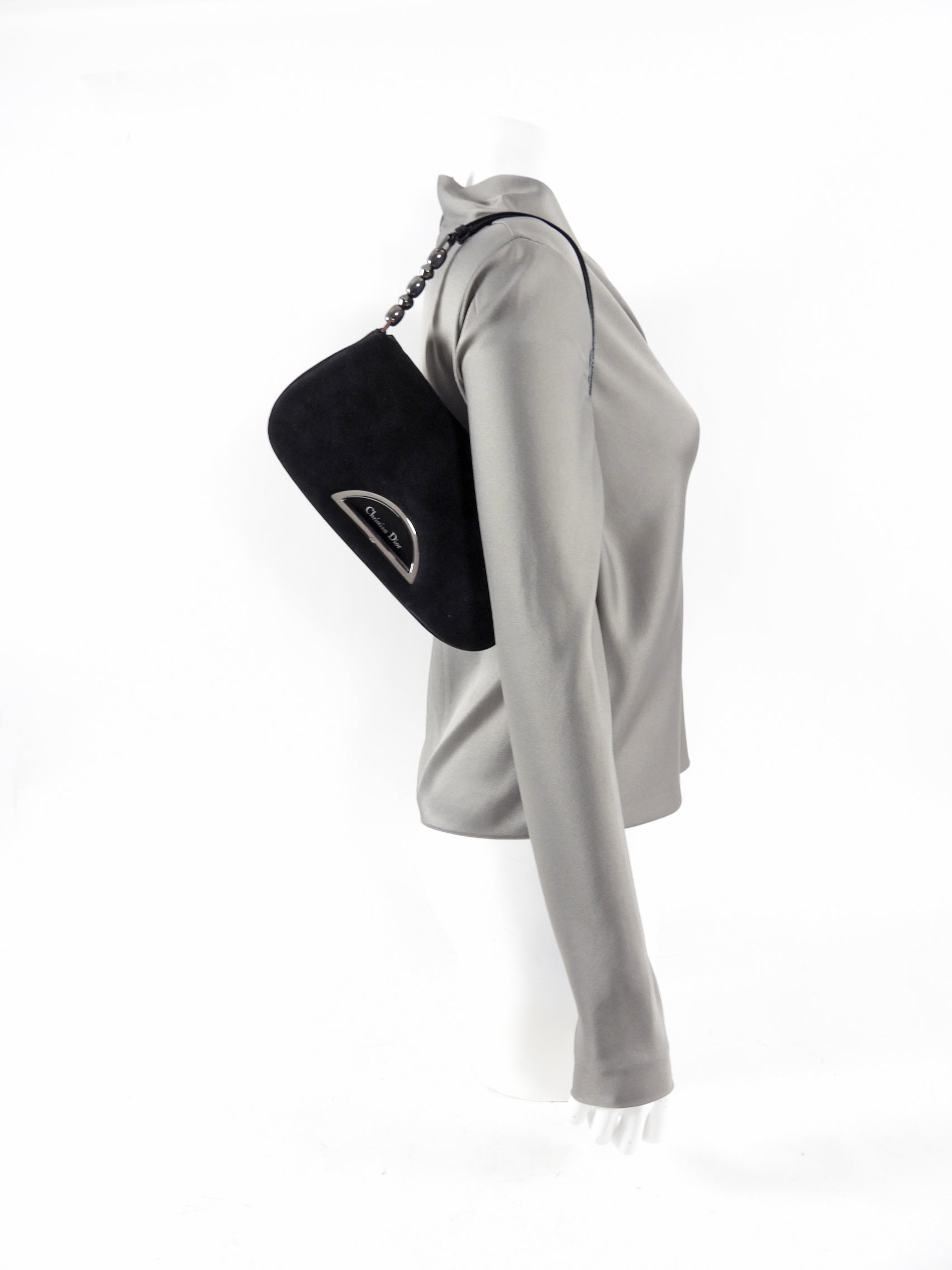 Dior John Galliano Vintage Early 2000's Malice Black Suede Bag