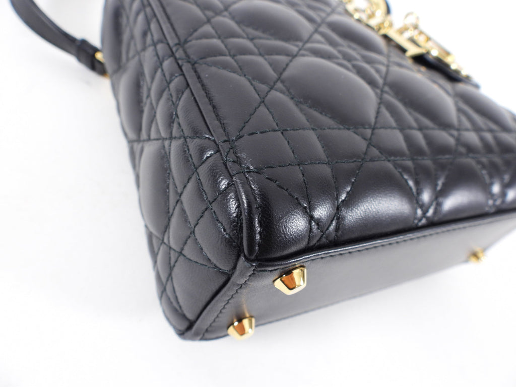 Dior Lady Dior Black Lambskin Mini Cannage Bag