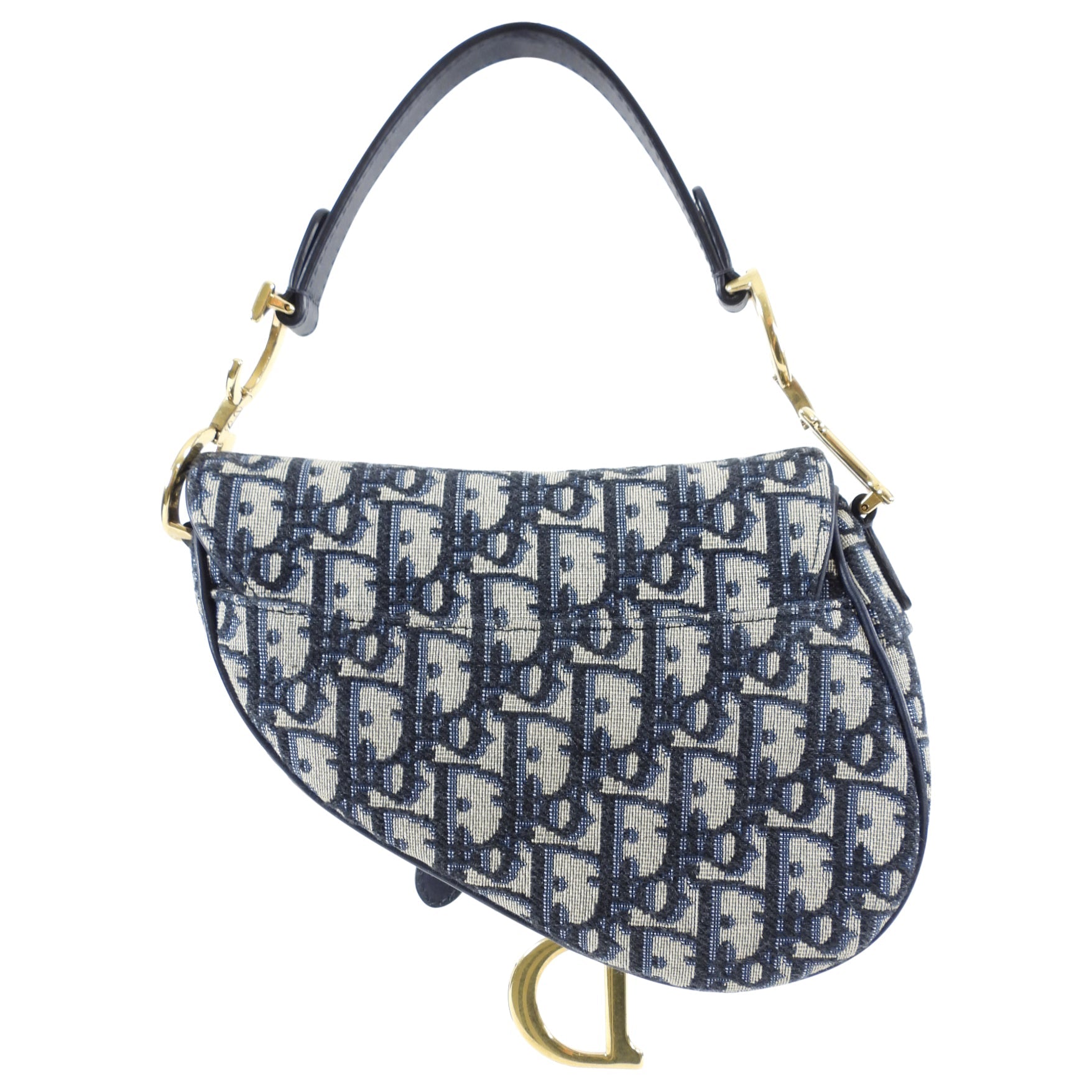 Dior Mini Saddle Bag Oblique Jacquard with Wide Shoulder Strap
