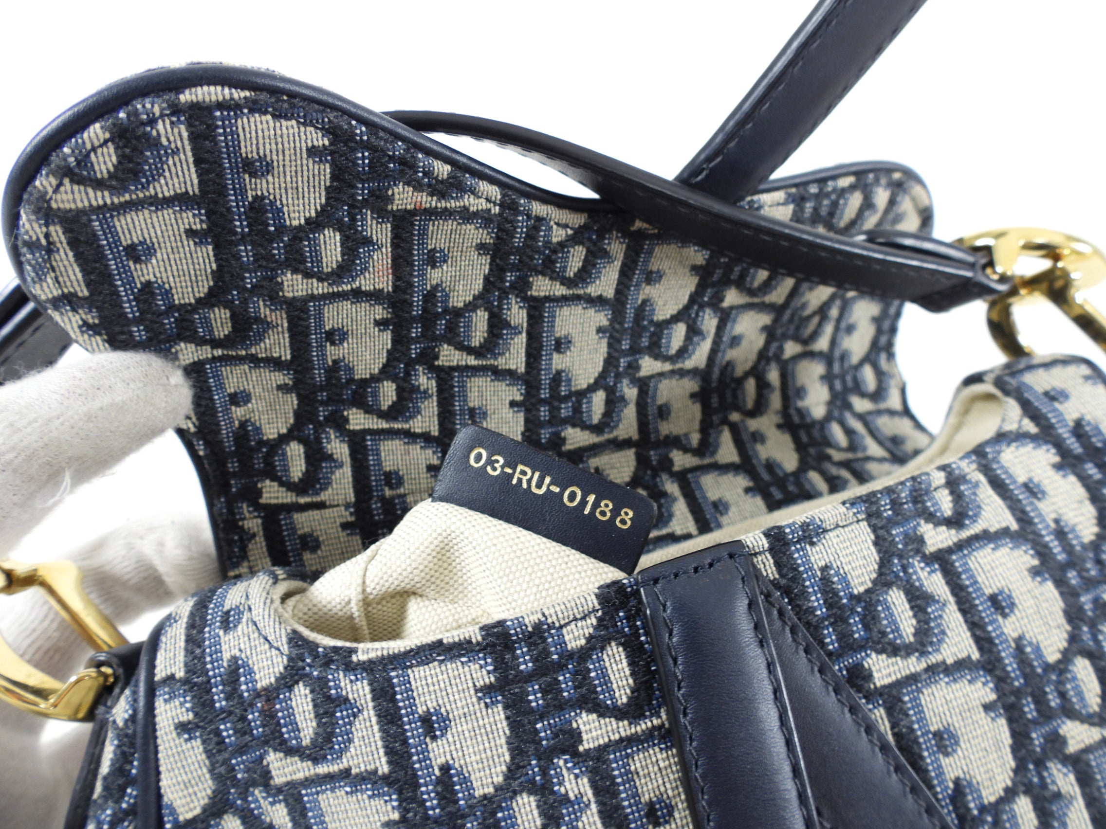 Dior Mini Saddle Bag Oblique Jacquard with Wide Shoulder Strap