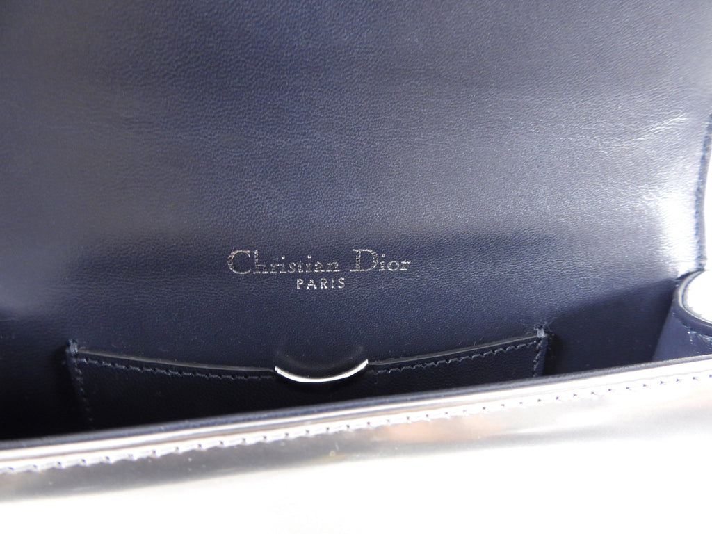 Christian Dior Silver Micro-Cannage Mini Diorama Bag