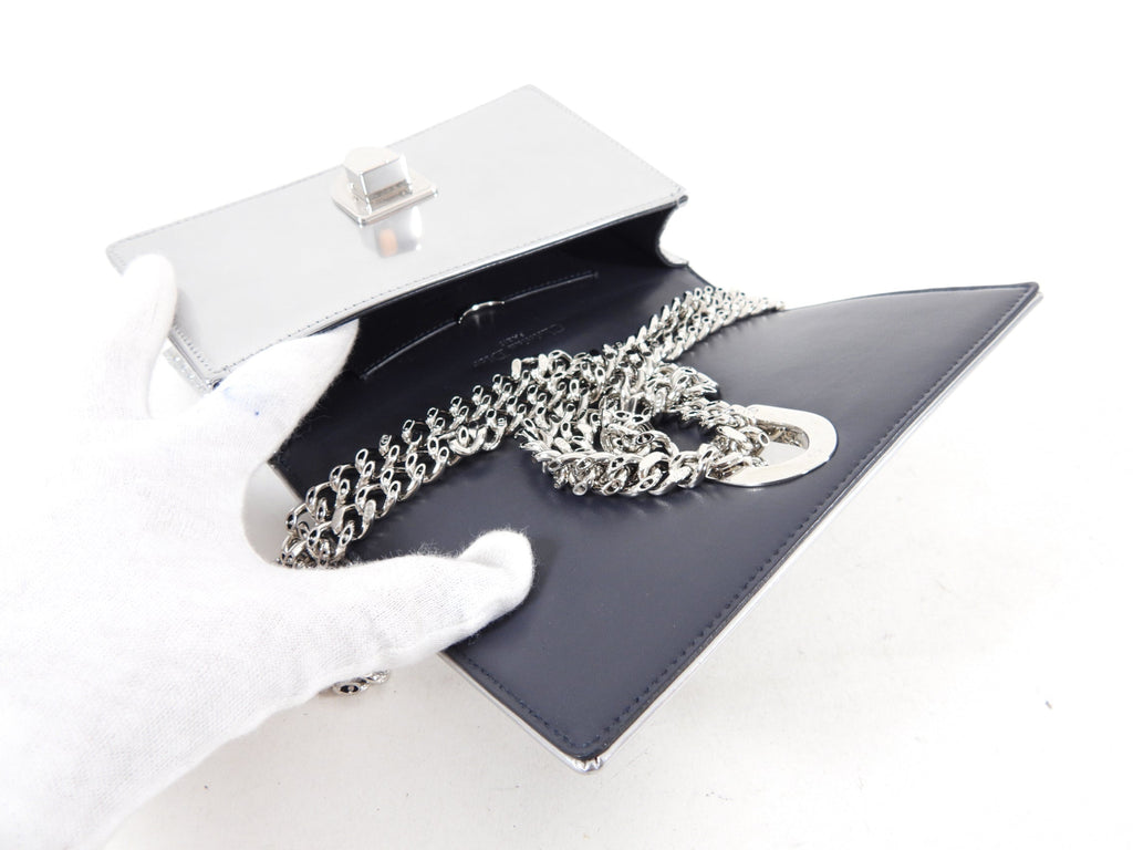 Christian Dior Silver Micro-Cannage Mini Diorama Bag