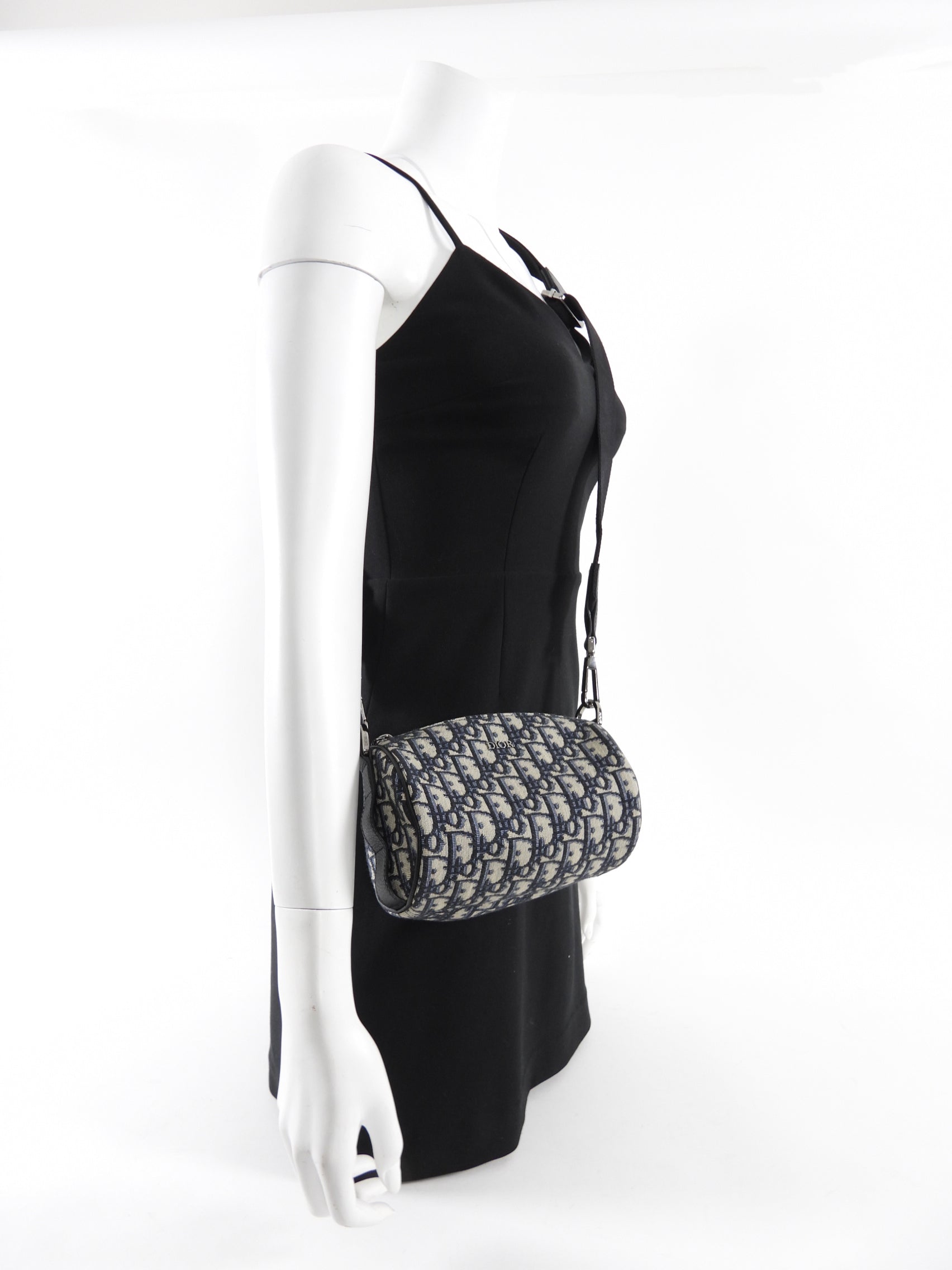 Christian Dior Navy Oblique Canvas Roller Messenger Bag