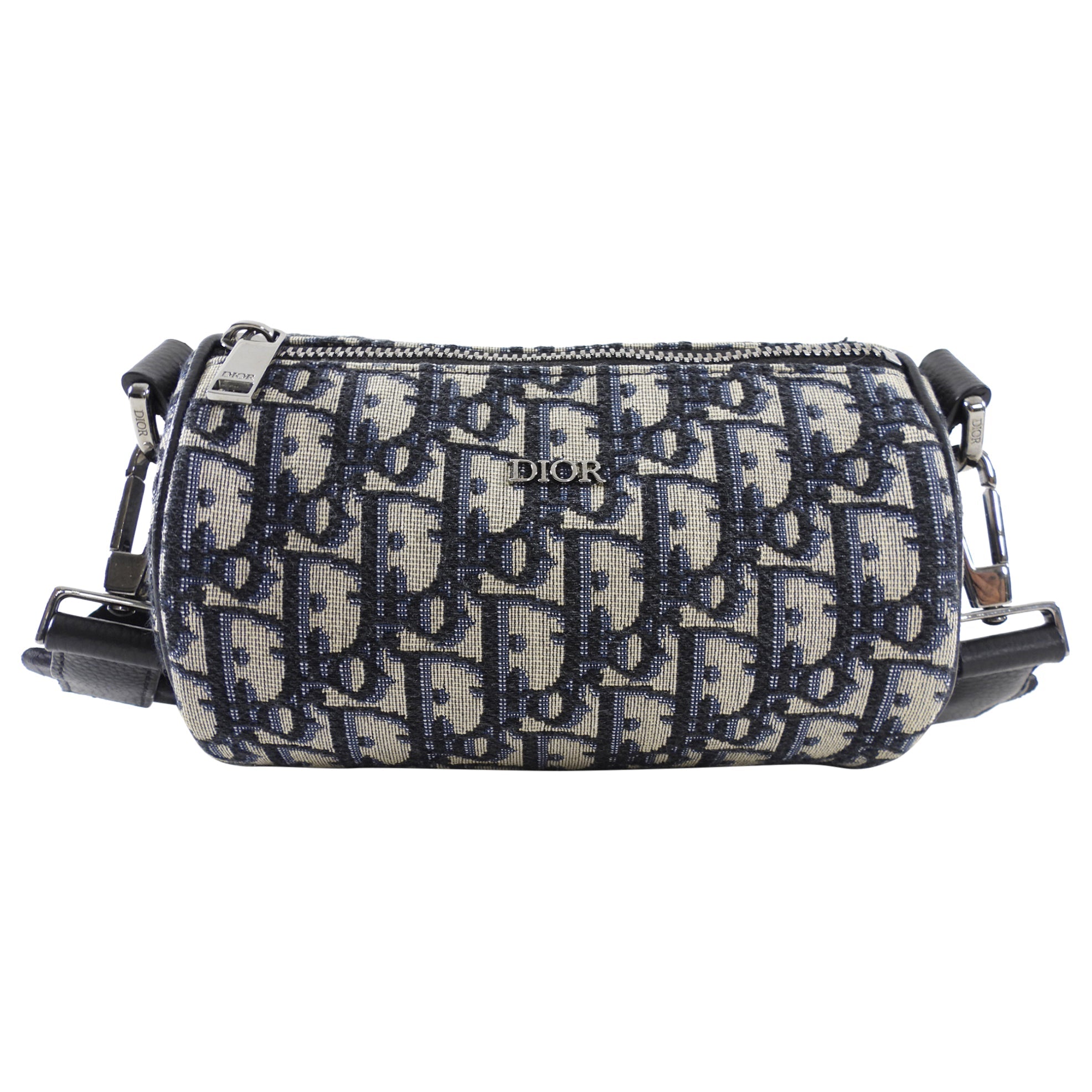 Christian Dior Navy Oblique Canvas Roller Messenger Bag