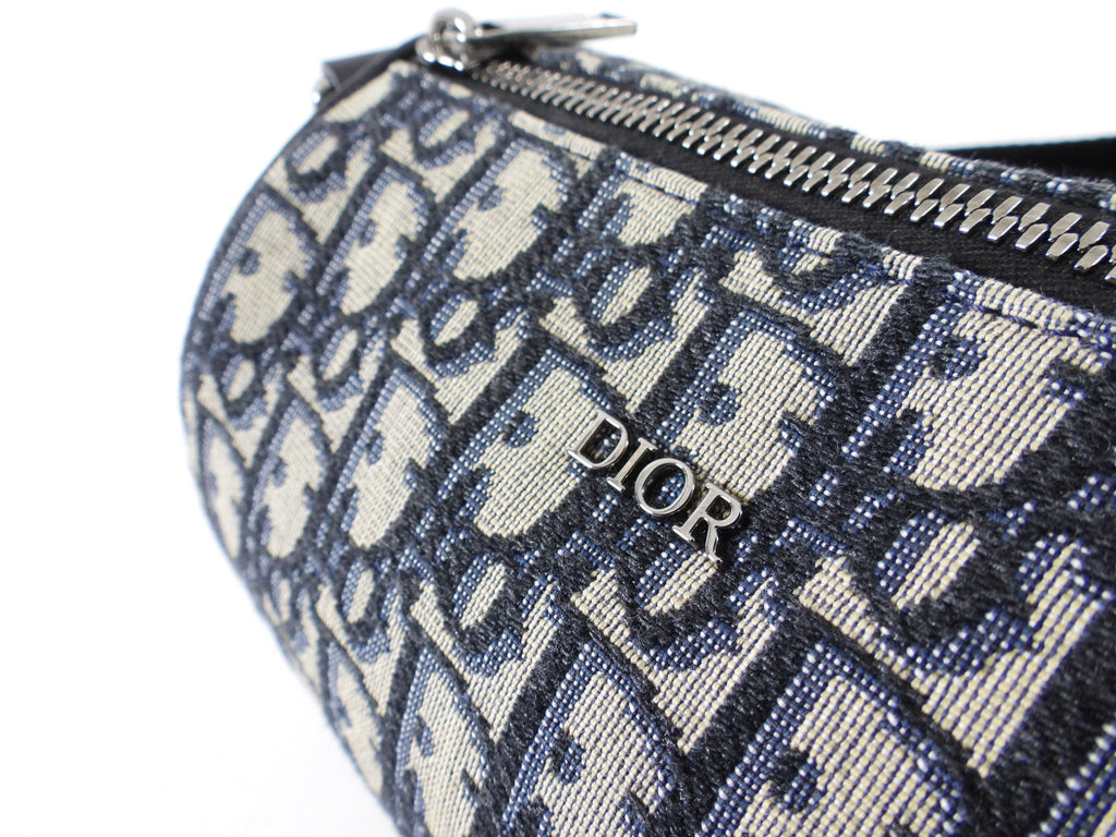 Christian Dior Navy Oblique Canvas Roller Messenger Bag