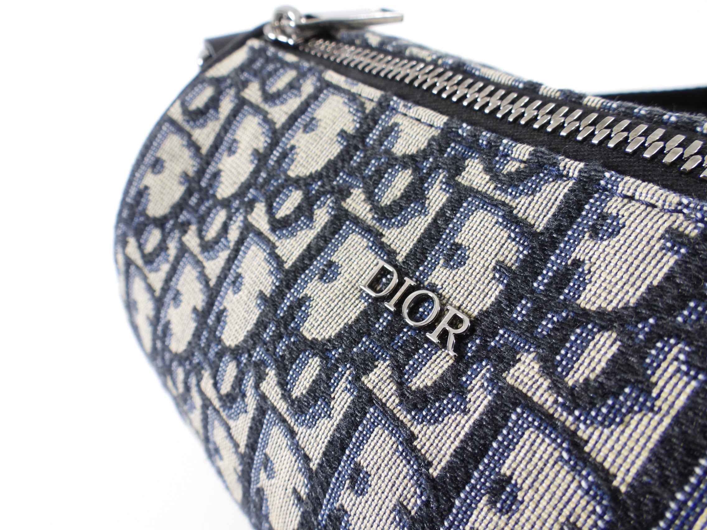 Christian Dior Navy Oblique Canvas Roller Messenger Bag