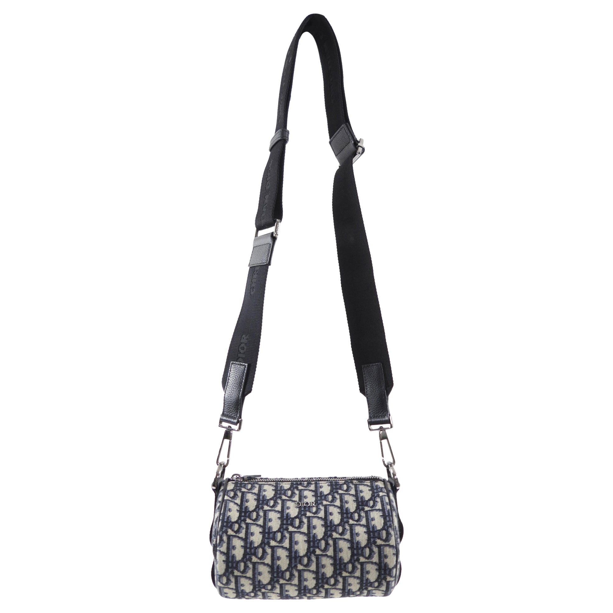 Christian Dior Navy Oblique Canvas Roller Messenger Bag