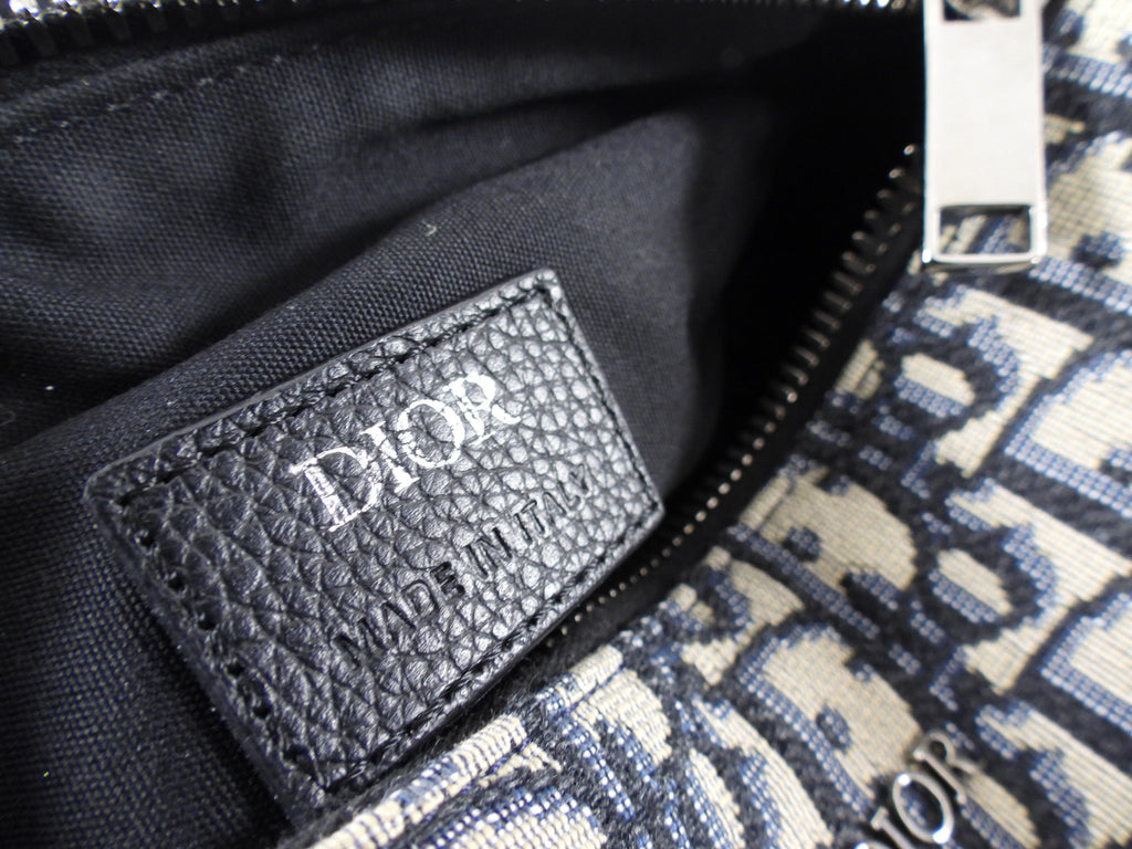 Christian Dior Navy Oblique Canvas Roller Messenger Bag