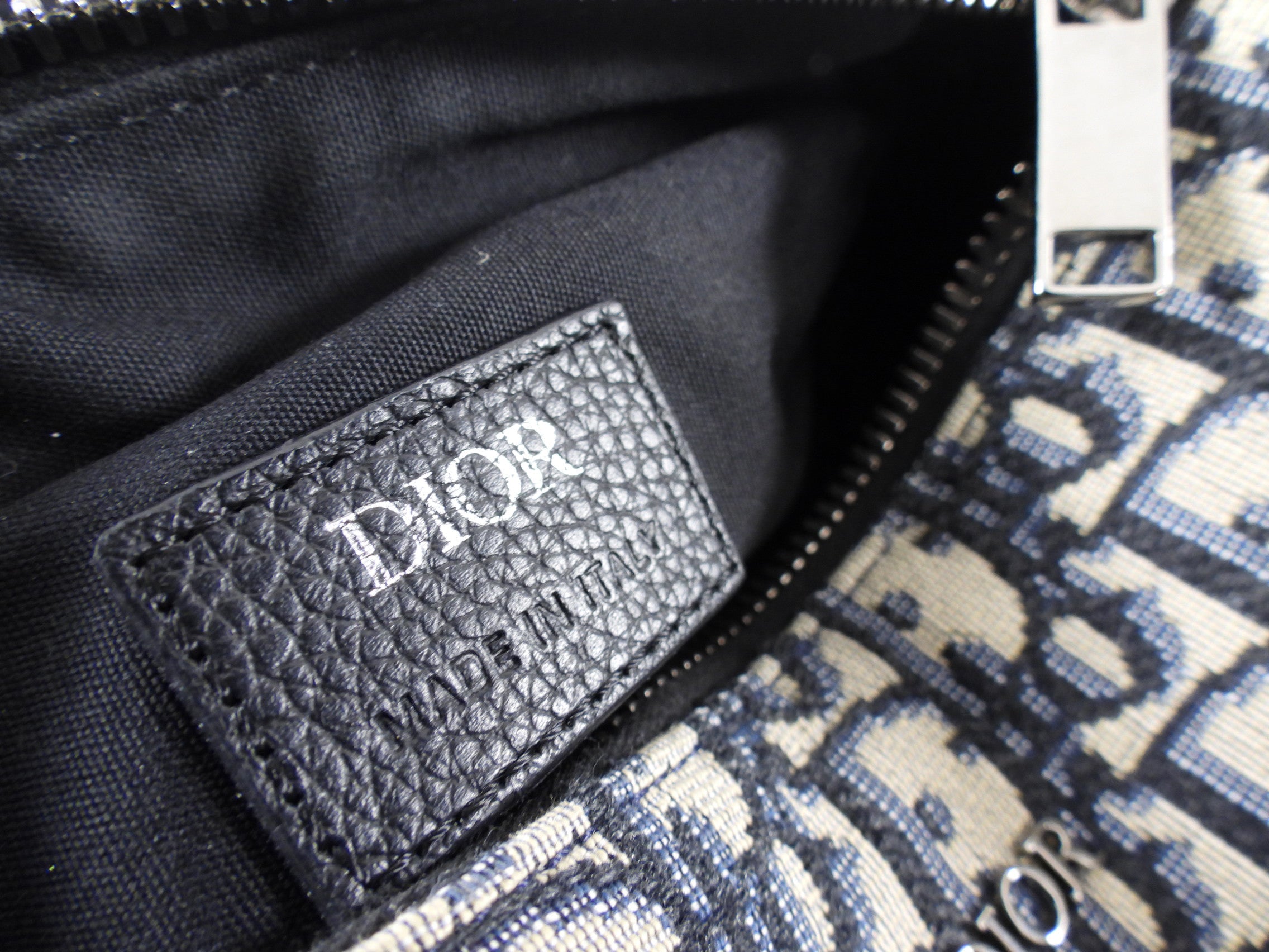 Christian Dior Navy Oblique Canvas Roller Messenger Bag