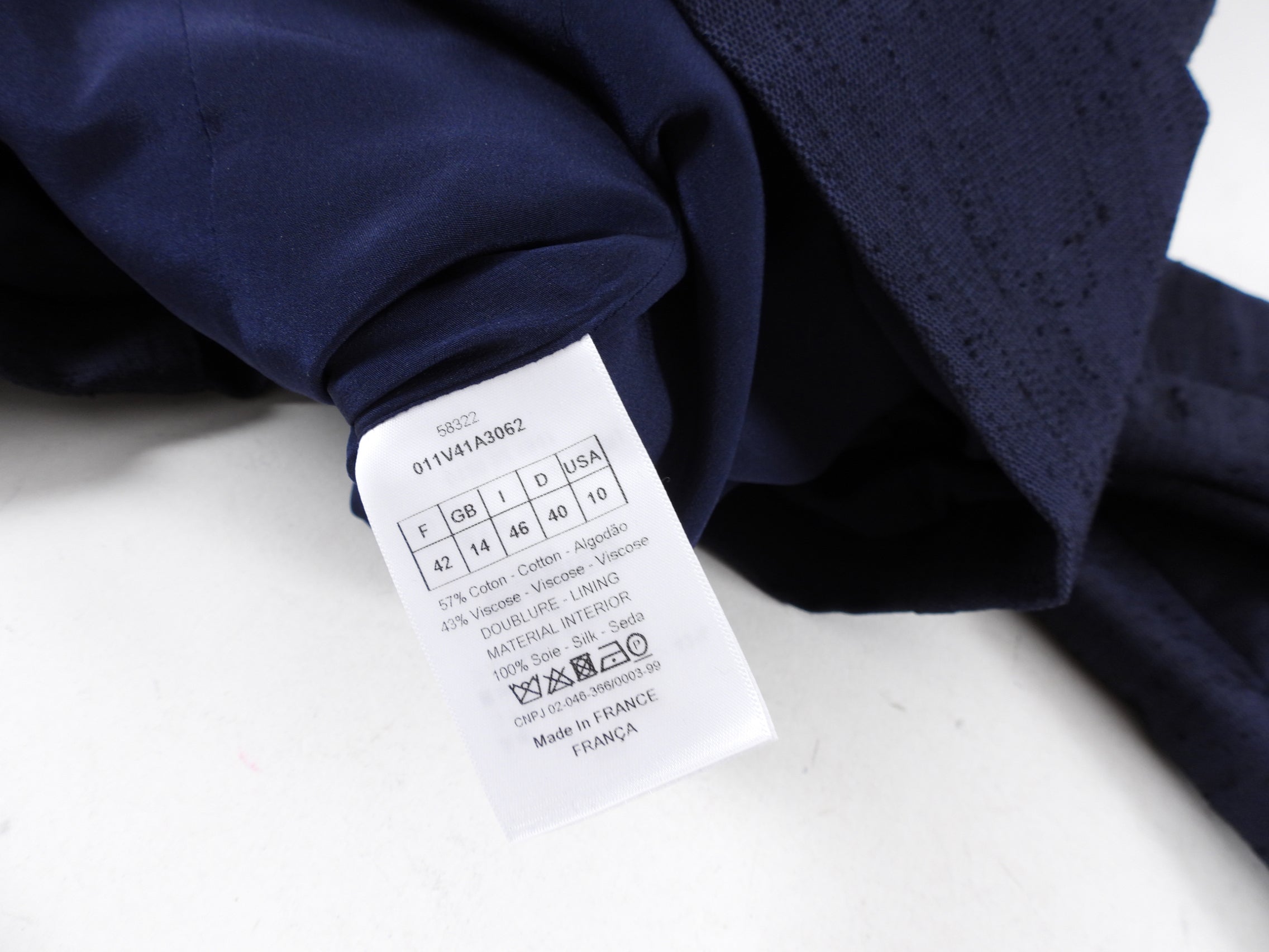 Christian Dior Navy Textured Zip Jacket - 8/10