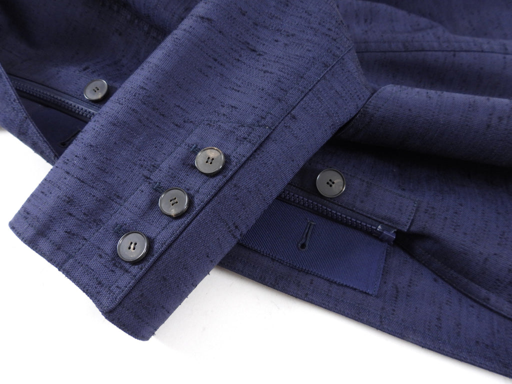 Christian Dior Navy Textured Zip Jacket - 8/10