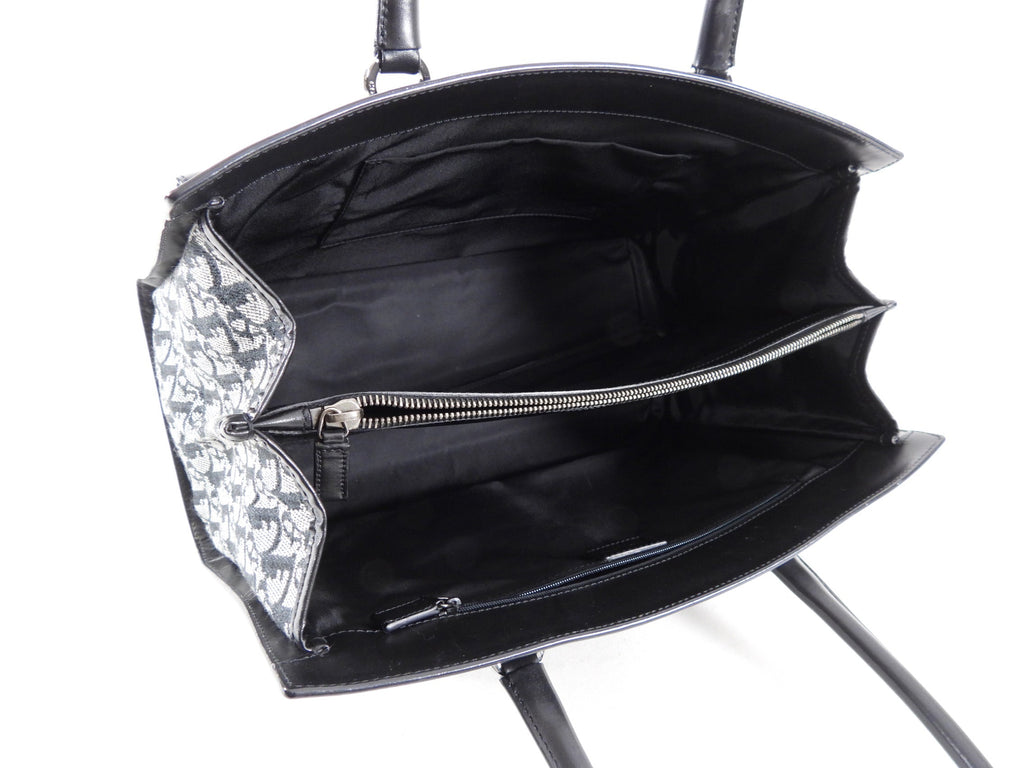 Dior Vintage Black Oblique Monogram Canvas Tote Bag