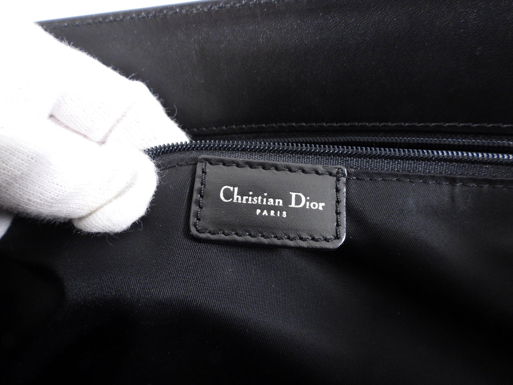 Dior Vintage Black Oblique Monogram Canvas Tote Bag