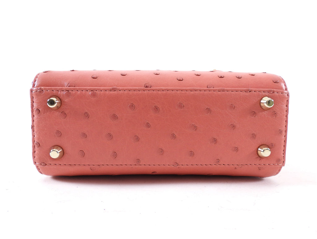 Christian Dior Lady Dior Pink Ostrich Mini Bag