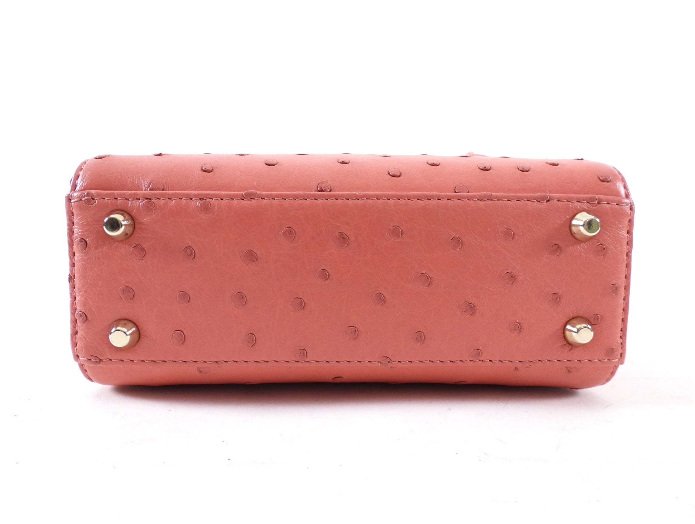 Christian Dior Lady Dior Pink Ostrich Mini Bag