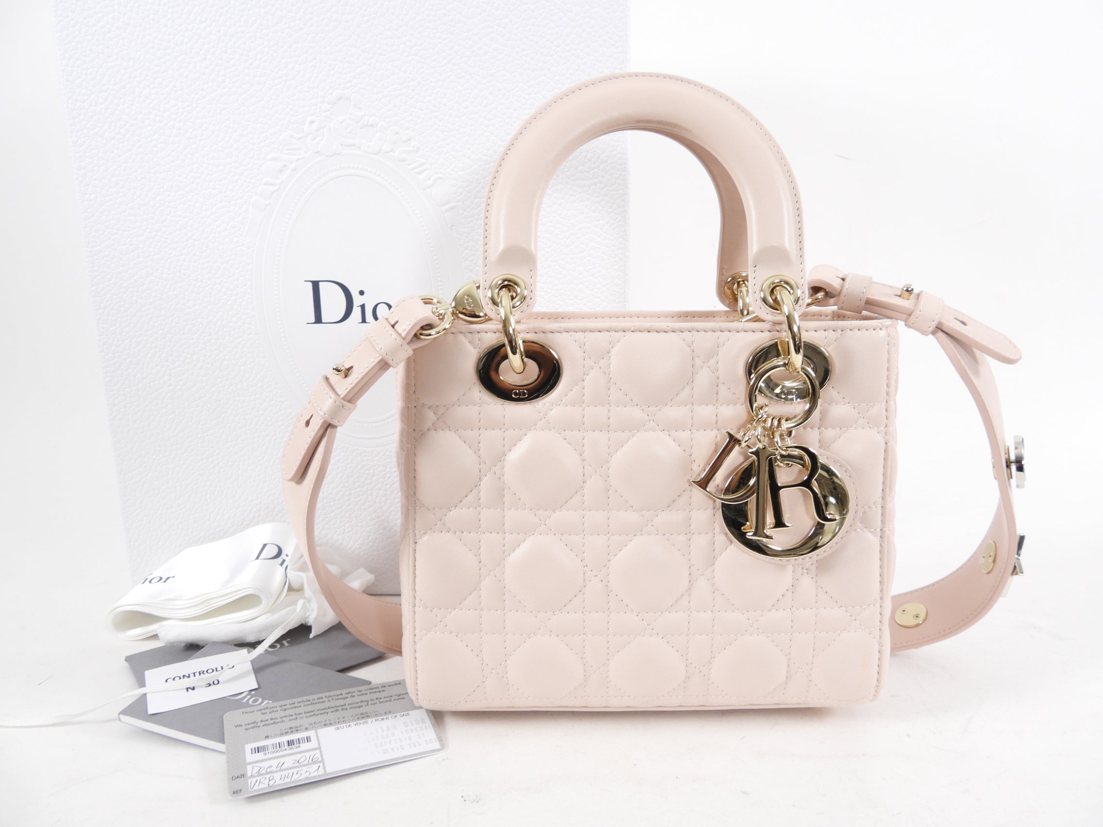 Dior Small Light Pink My Lady Dior Cannage Crossbody Bag