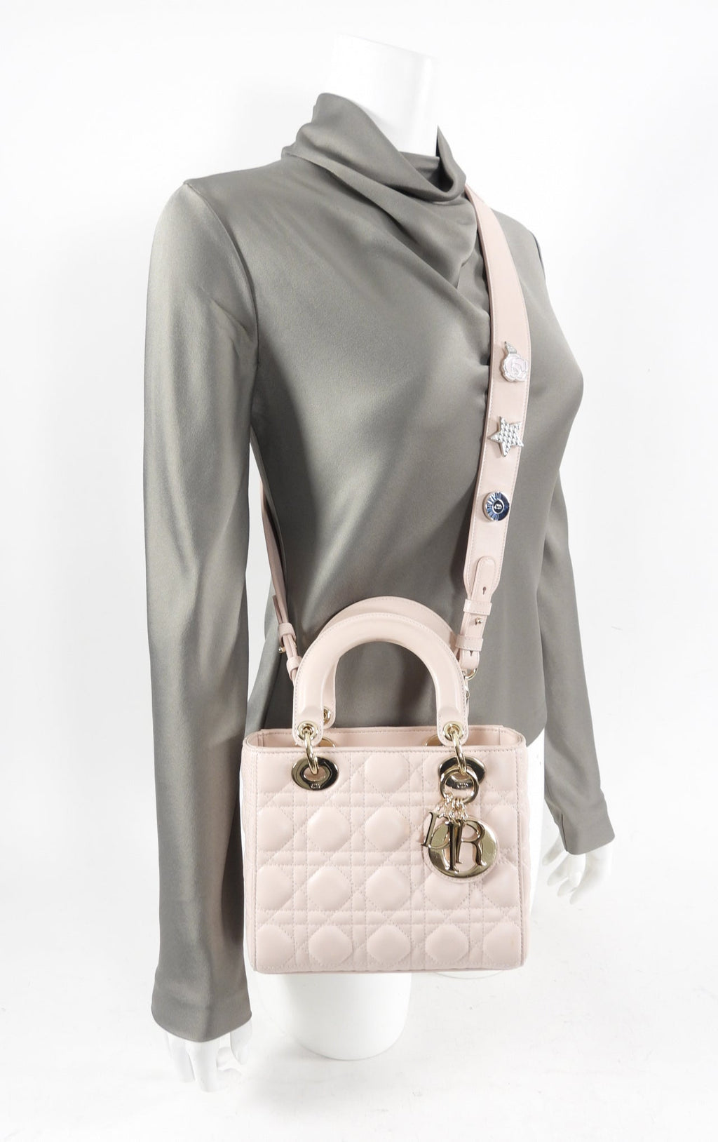 Dior Small Light Pink My Lady Dior Cannage Crossbody Bag