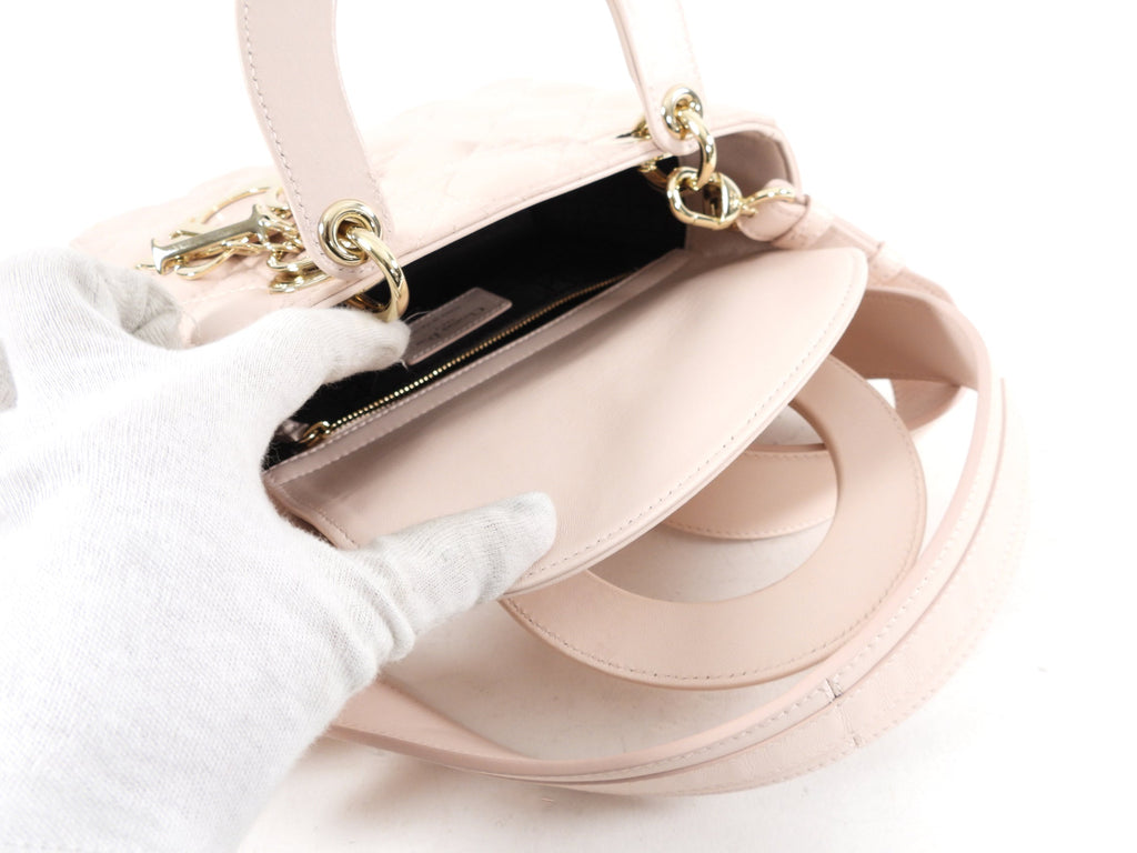 Dior Small Light Pink My Lady Dior Cannage Crossbody Bag