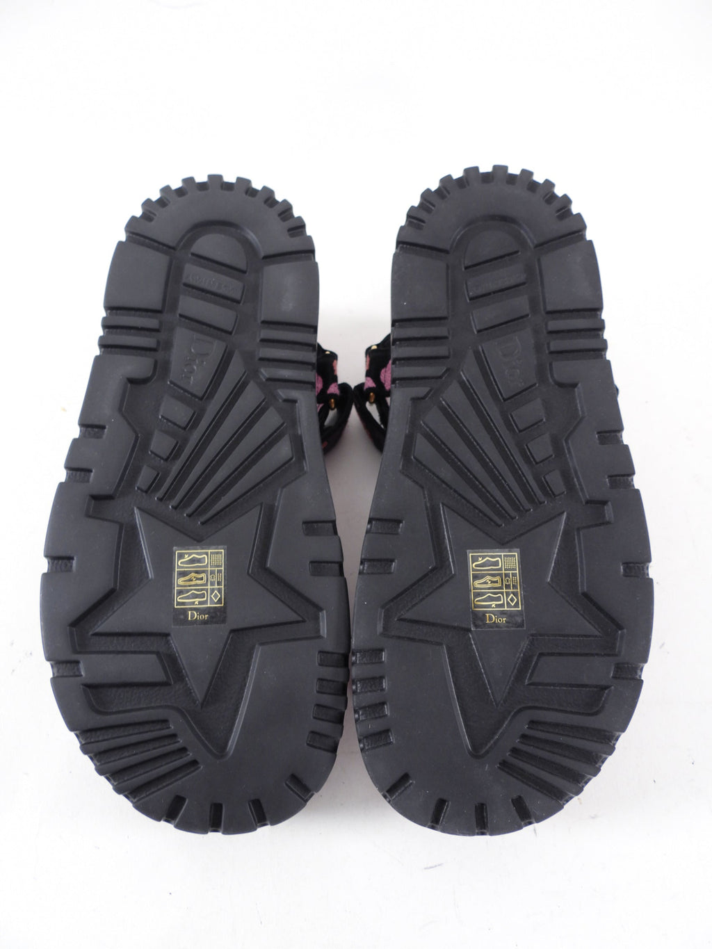 Christian Dior Pink Velvet Embroidered D Wave Sandals - 39